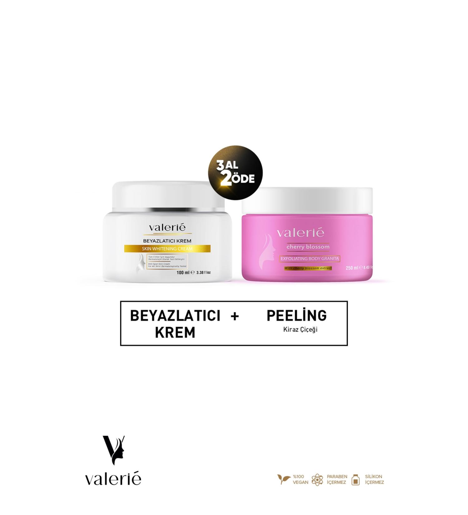 Valerie Skin Whitening Cream 100 ml / Body Scrub Japanese Cherry Blossom 250ml - Buy Online on GoSupps.com