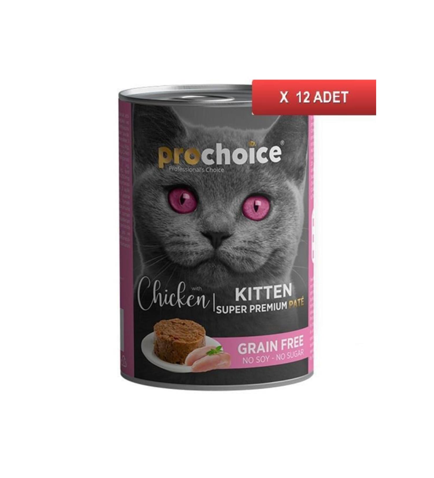 Pro Choice Canned Chicken Kitten Food 400 Gr (12 Pieces)