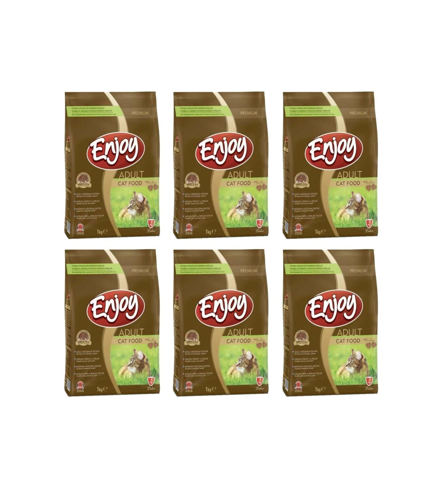Enjoy Adult Cat Food Chicken 1 Kg X 6 Packs