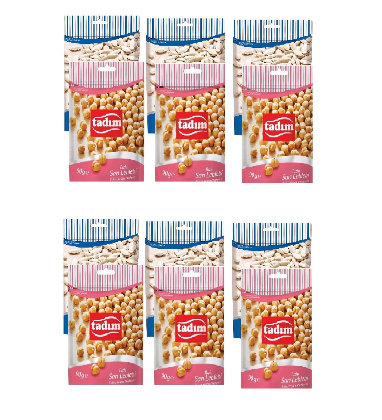 Tad m Unsalted Pumpkin Seeds 80 Gr X 6 Pieces Yellow Chickpeas Salted 90 Gr X 6 Pieces