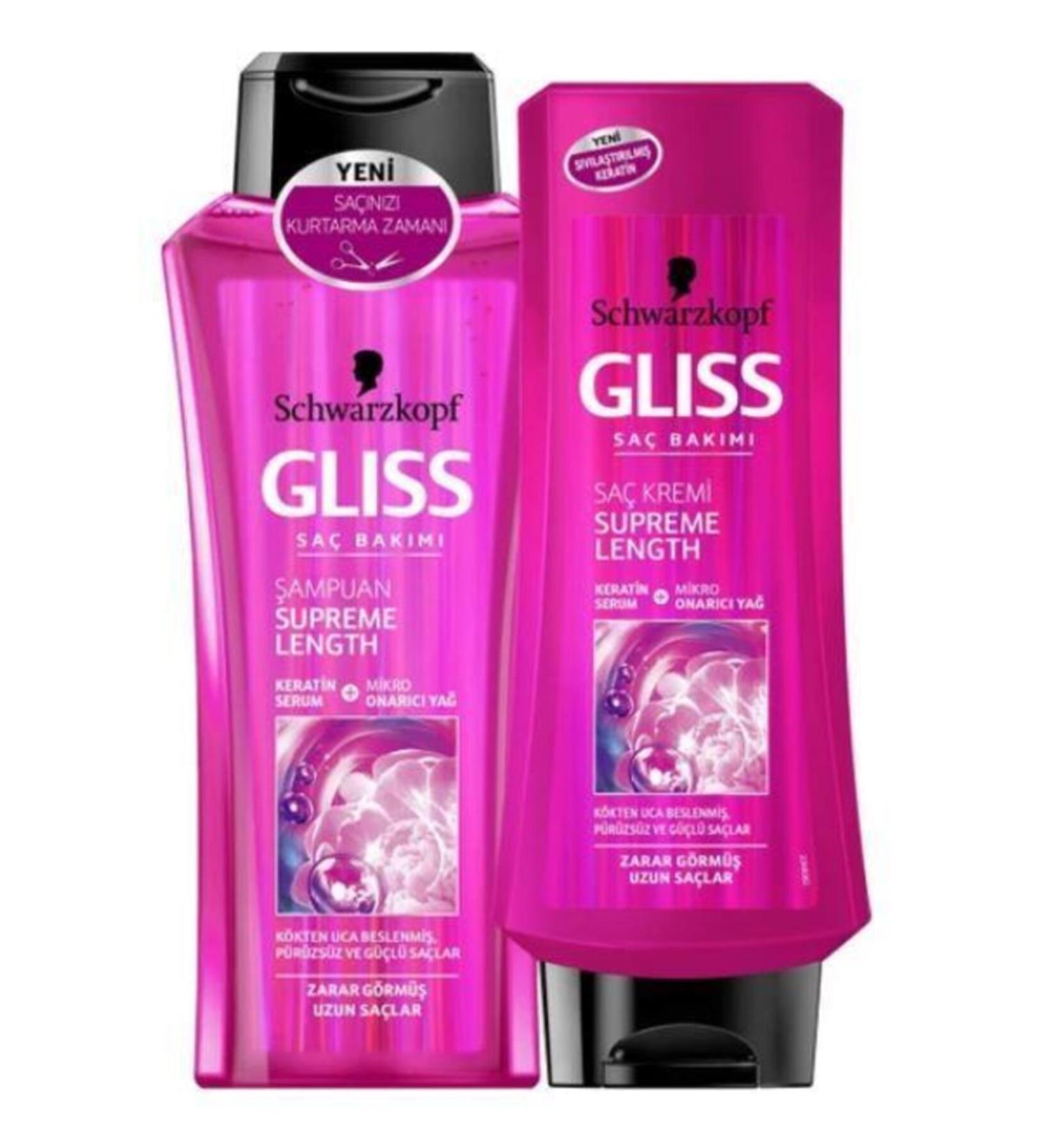 Gliss Supreme Length Shampoo 400ml Supreme Length Conditioner 360ml