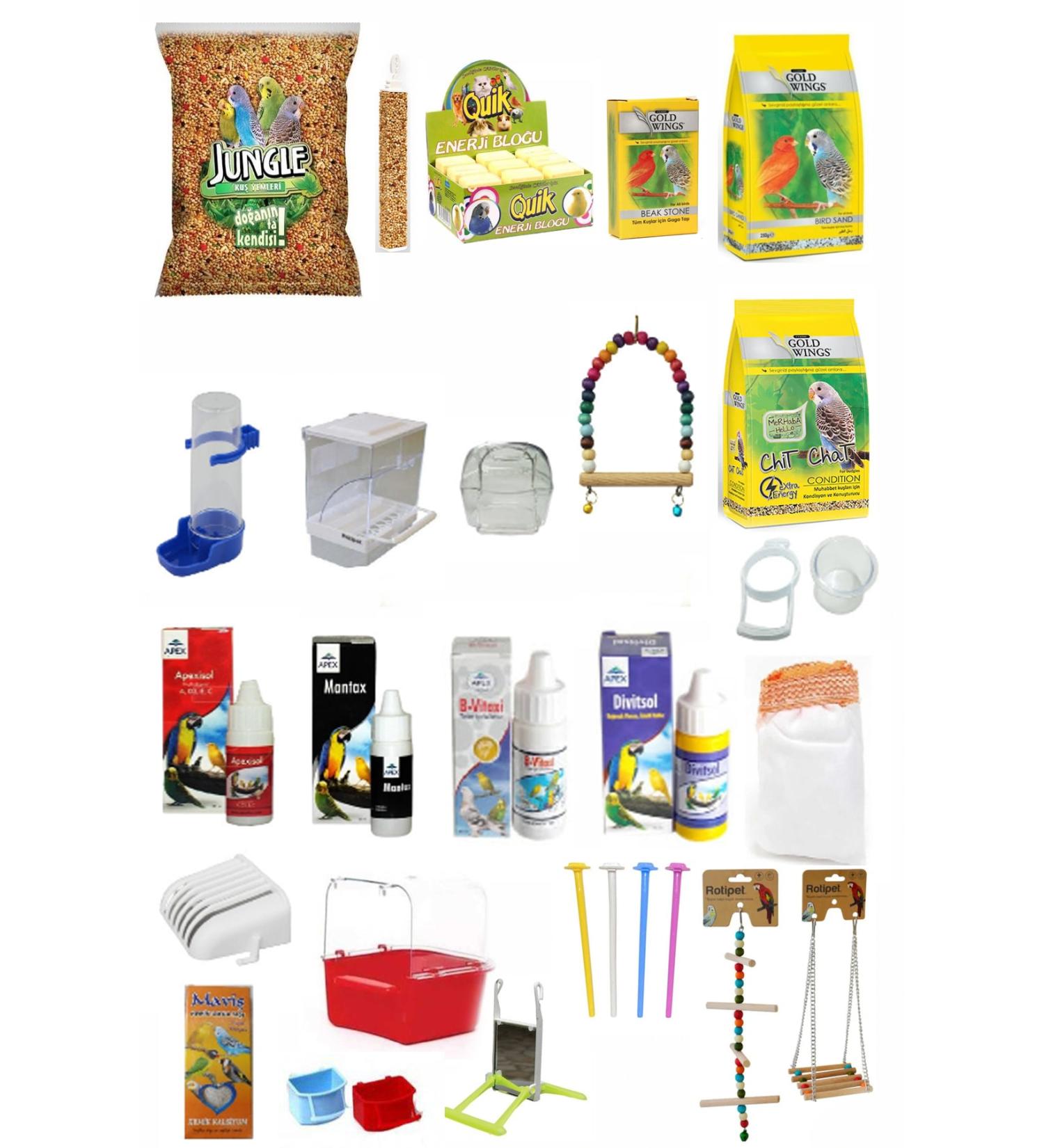 RETROAVM 28 Piece Budgie Starter All Needs Set