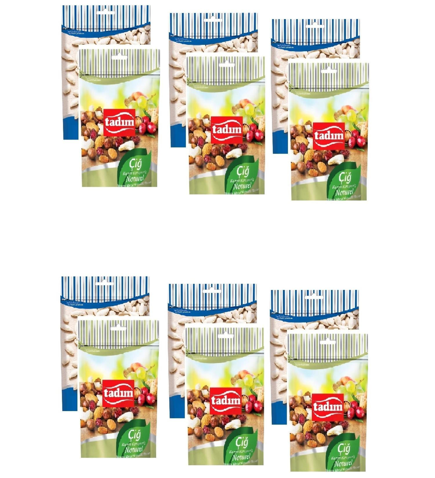 Tad m Unsalted Pumpkin Seeds 80 Gr X 6 Pieces Raw Mixed Nuts Natural 75 Gr X 6 Pieces