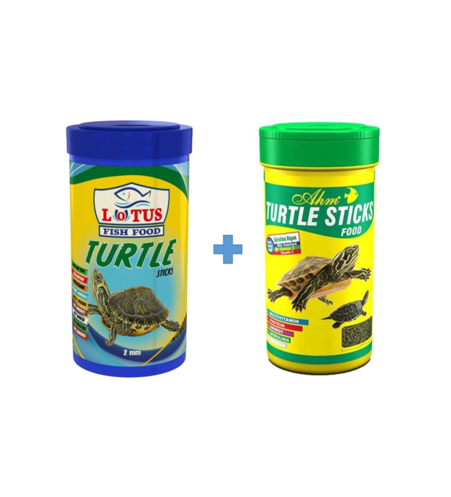 Ahm Lotus Turtle Sticks 250 Ml + Turtle 250 Ml Box Reptile Turtle Food