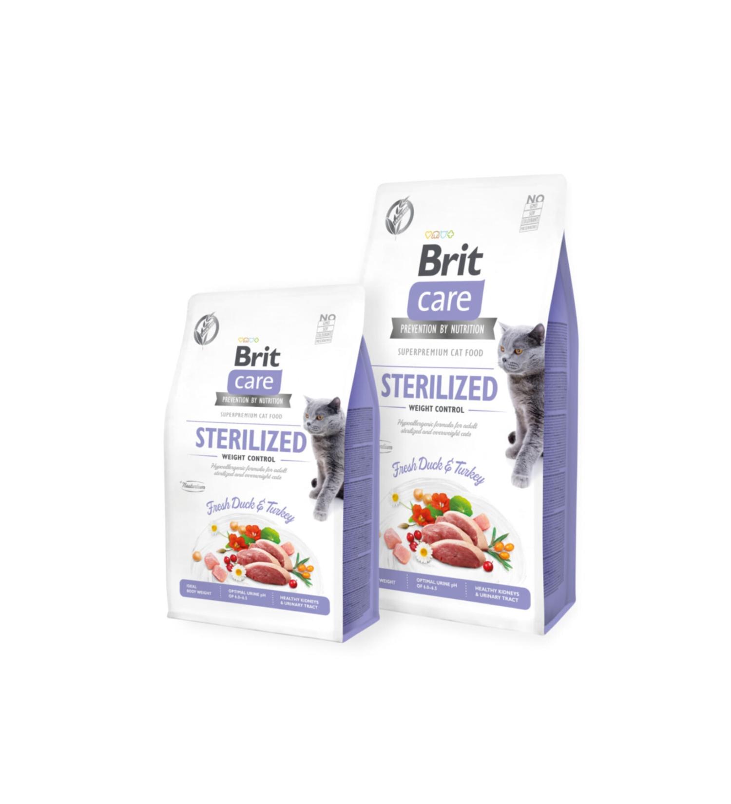 Brit Care Weight Control Grain-Free Duck 7 kg and Weight Control Cat Food 2 kg