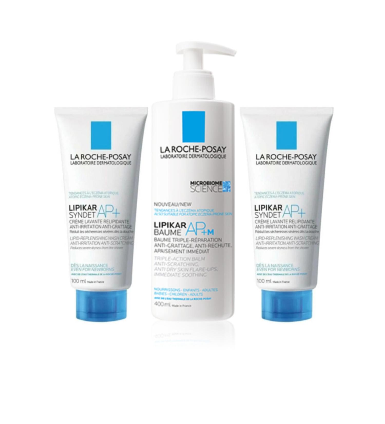 La Roche Posay Lipikar Baume Ap+m Moisturizing Balm 400 ml + Lipikar Syndet Ap+ 100 ml +100 ml
