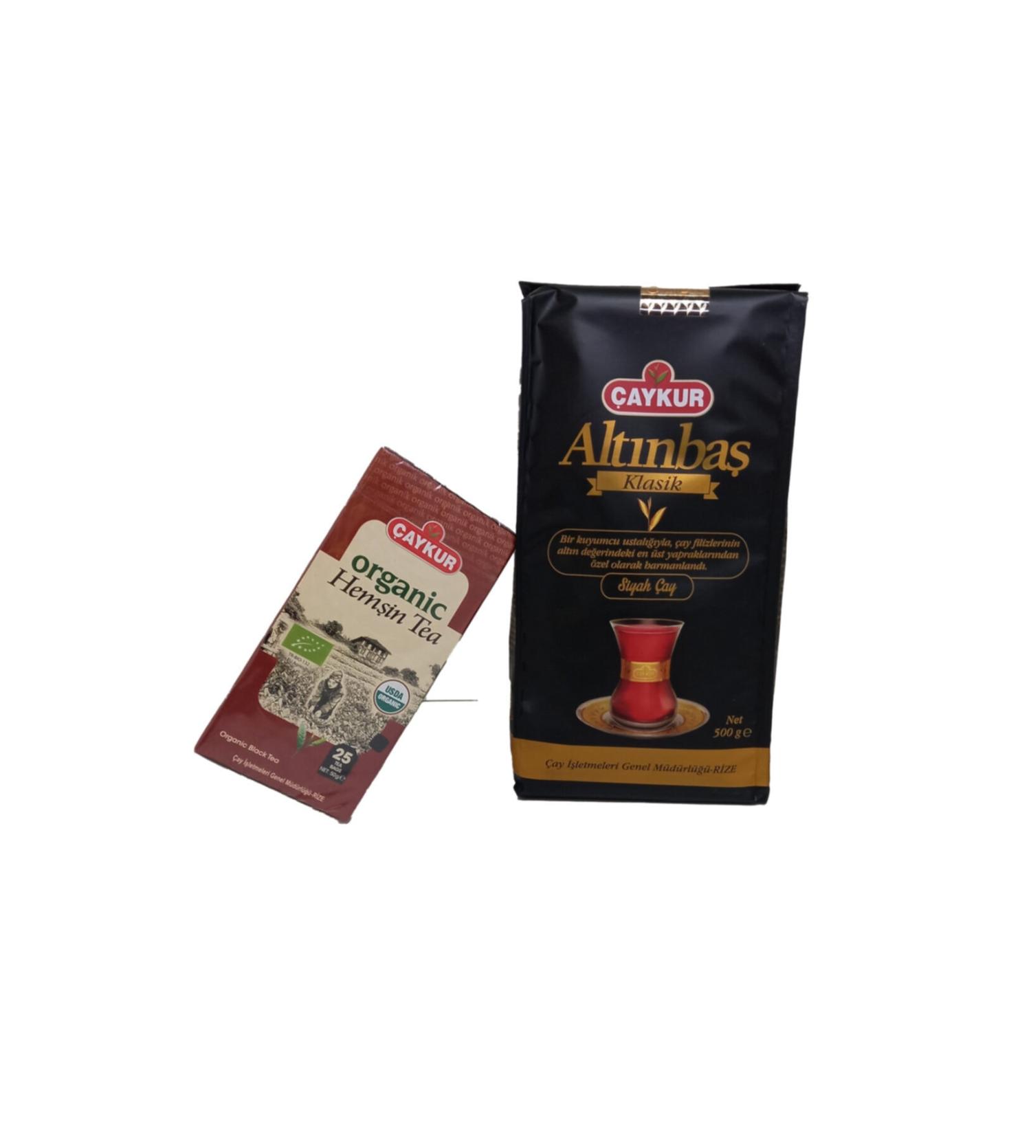 aykur Alt nba Loose Tea 500 Gr and Organic Hem in Black Tea Filter Bag 50 Gr - 2 Pcs Advantage Package