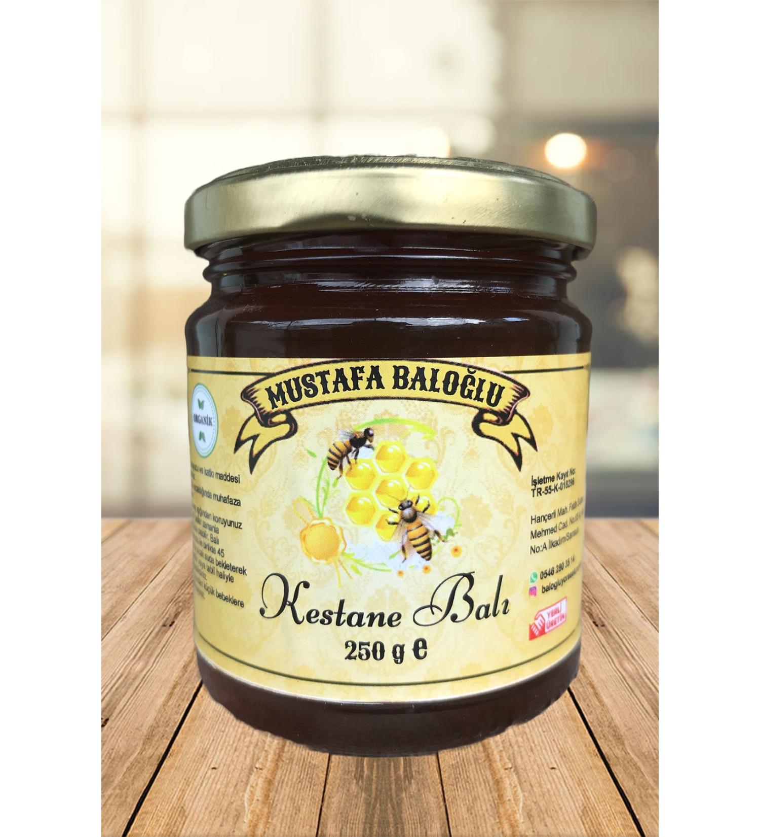 Mustafa Balo lu Honey Products Black Sea Chestnut Honey (ORGANIC) 250 gr