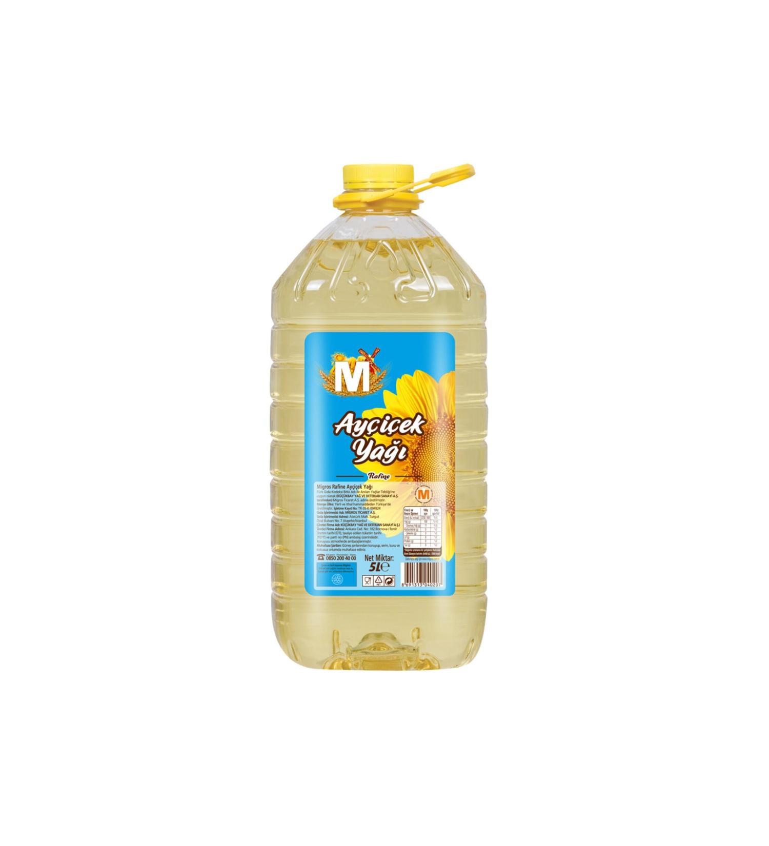 Migros Sunflower Oil 5 L Square Pet