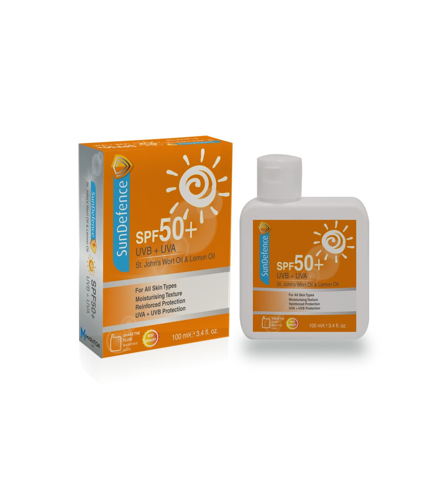 SunDefence Spf50+ Sun Cream 100 Ml - St. John's Wort Oil + Lemon Oil - Buy Online on GoSupps.com