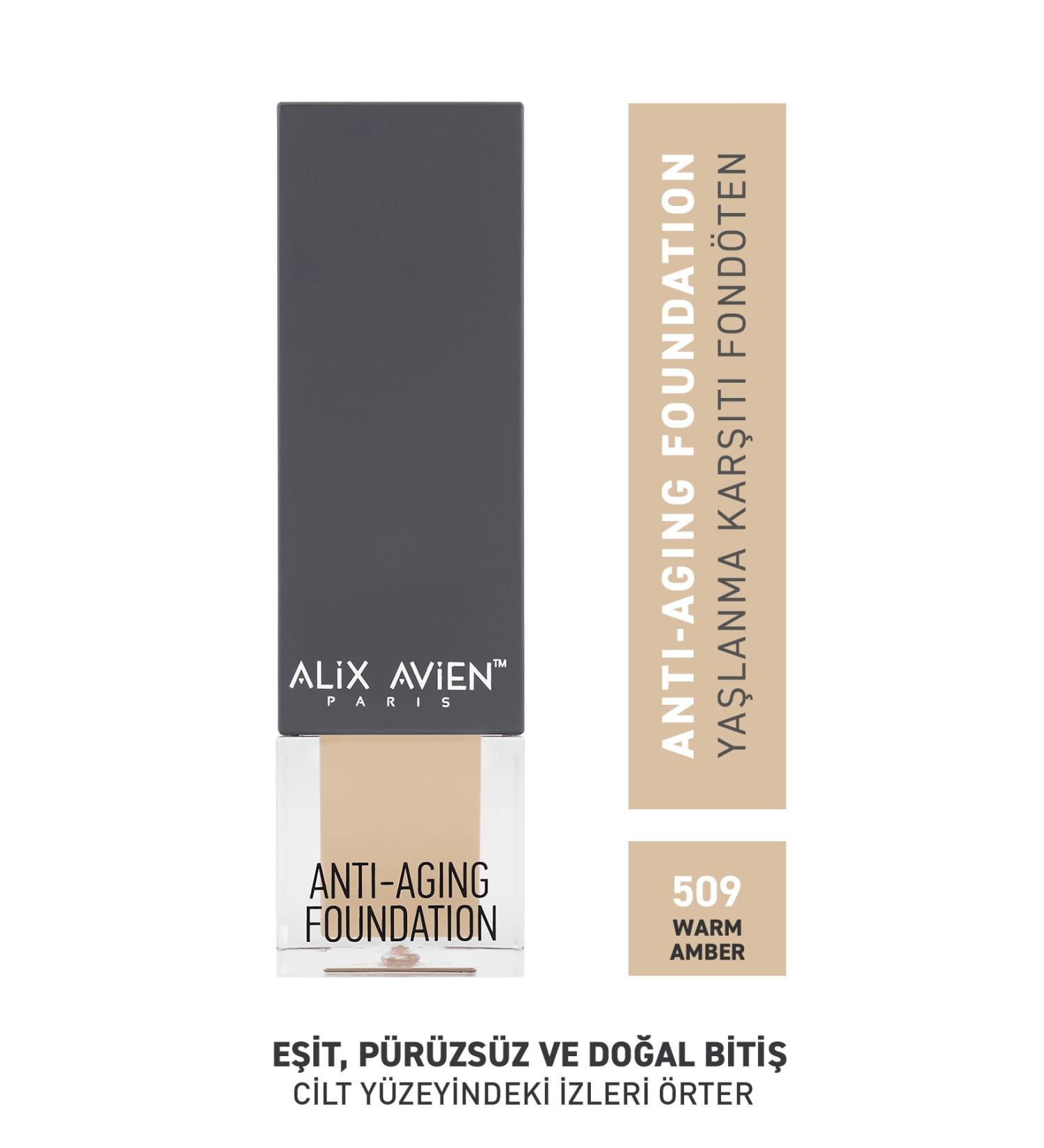 Alix Avien Anti-Aging Foundation 509 Warm Amber Spf 15 Anti-Aging Foundation - 35 ml