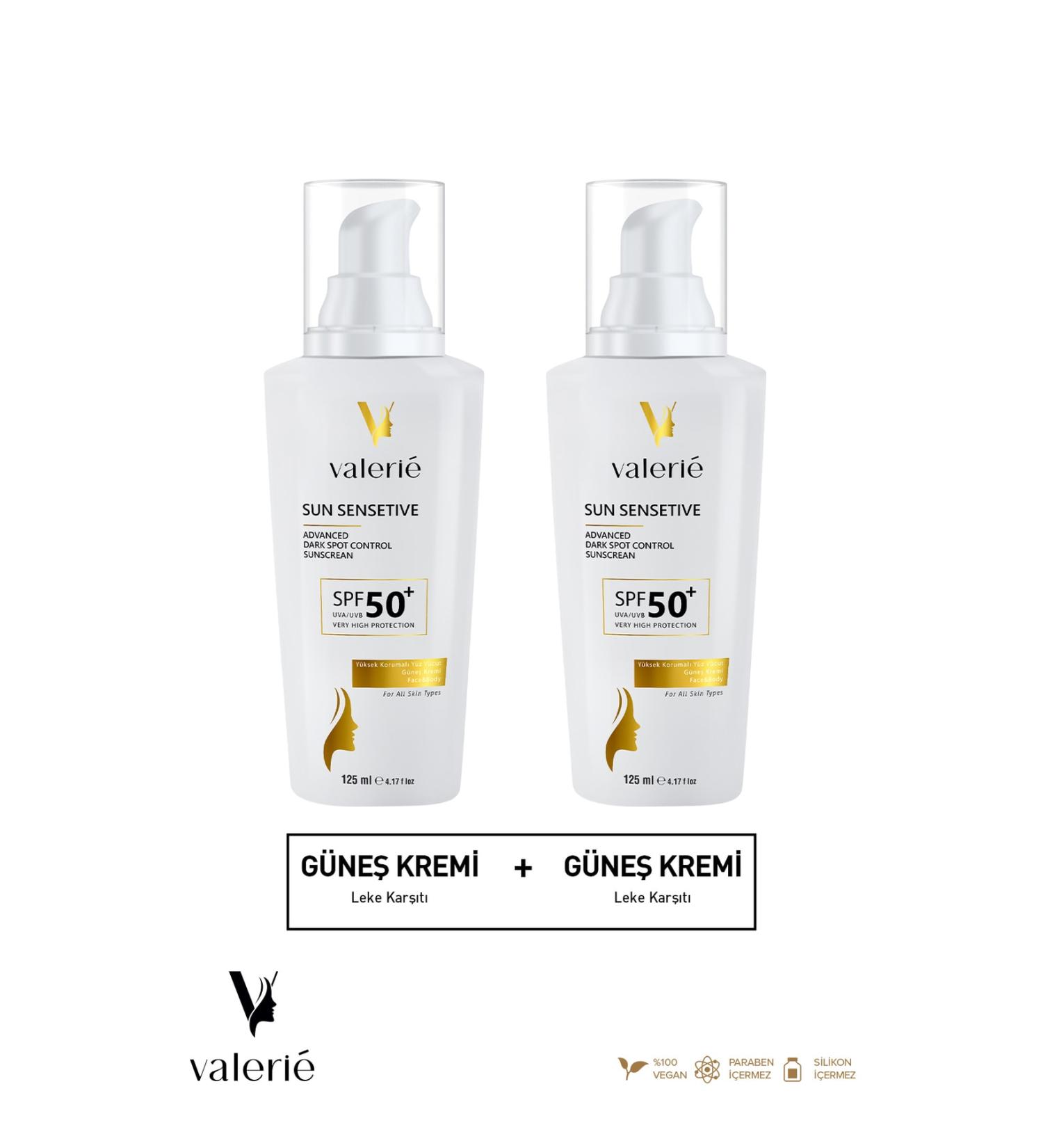 Valerie Anti-Spot High Protection Spf50+ Face and Body Summer and Winter Sun Cream 125 ml 2 Pack Opportunity - Buy Online on GoSupps.com