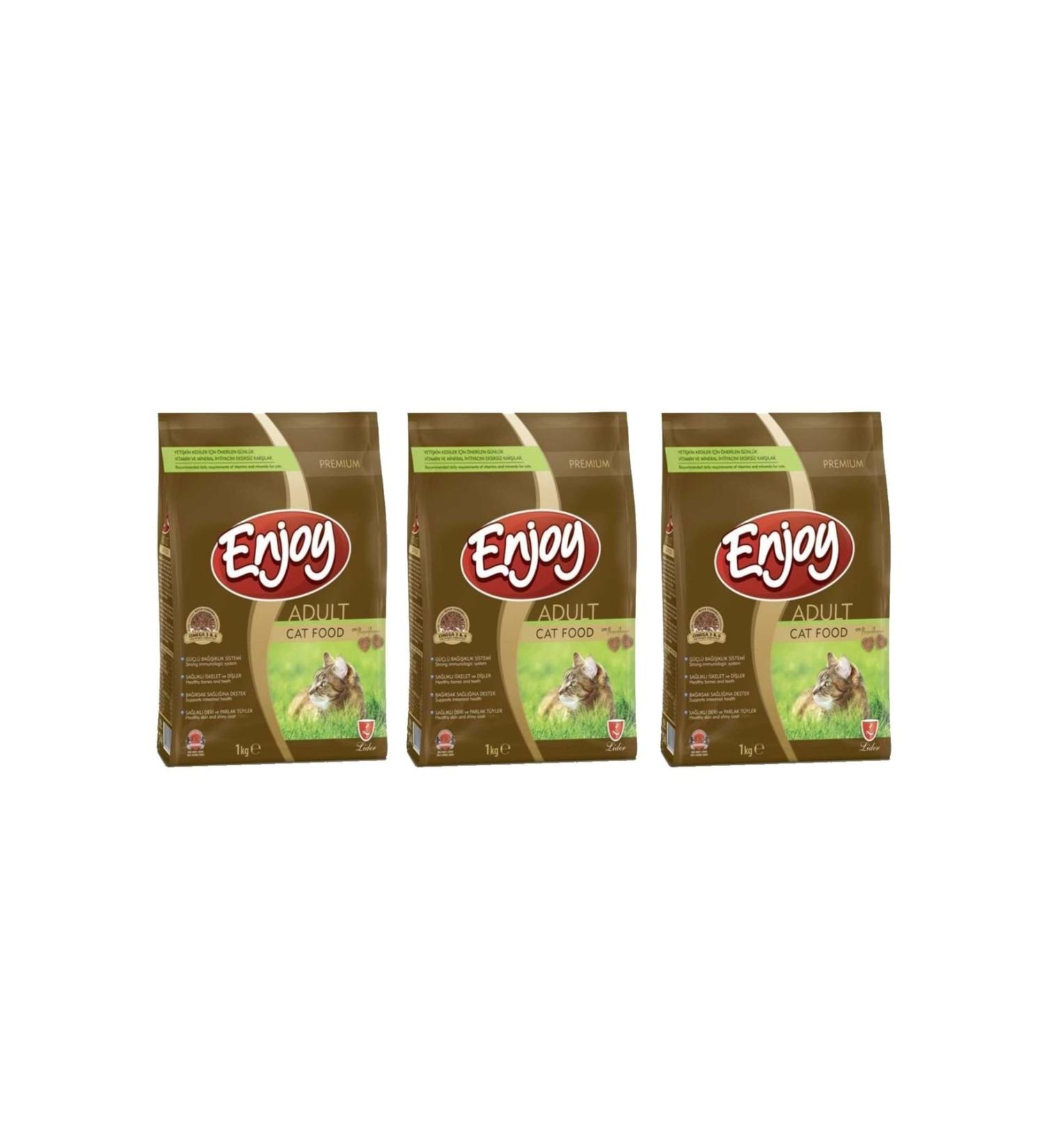 Enjoy Adult Cat Food Chicken 1 Kg X 3 Packs