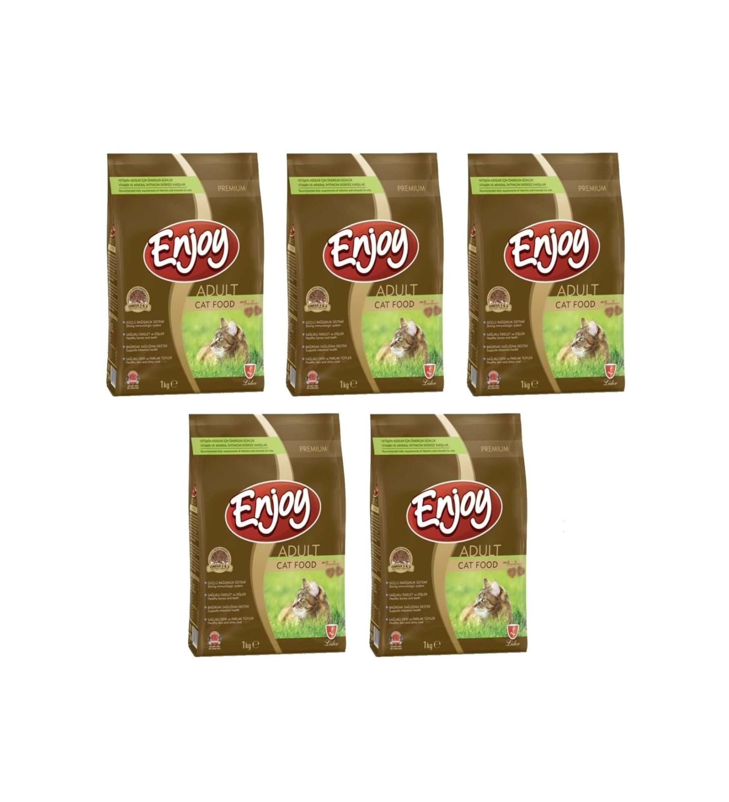 Enjoy Adult Cat Food Chicken 1 Kg X 5 Packs