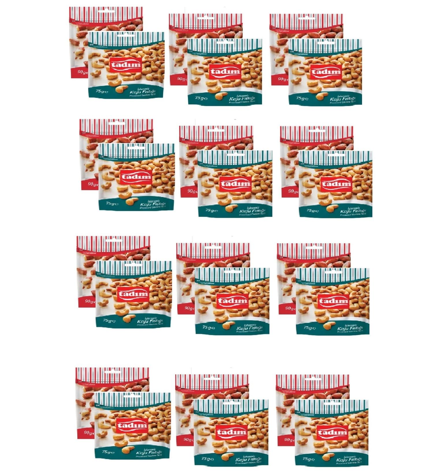 Tad m Roasted Salted Peanuts 90 gr X 12 pieces Processed Cashew Nuts 75 gr X 12 pieces