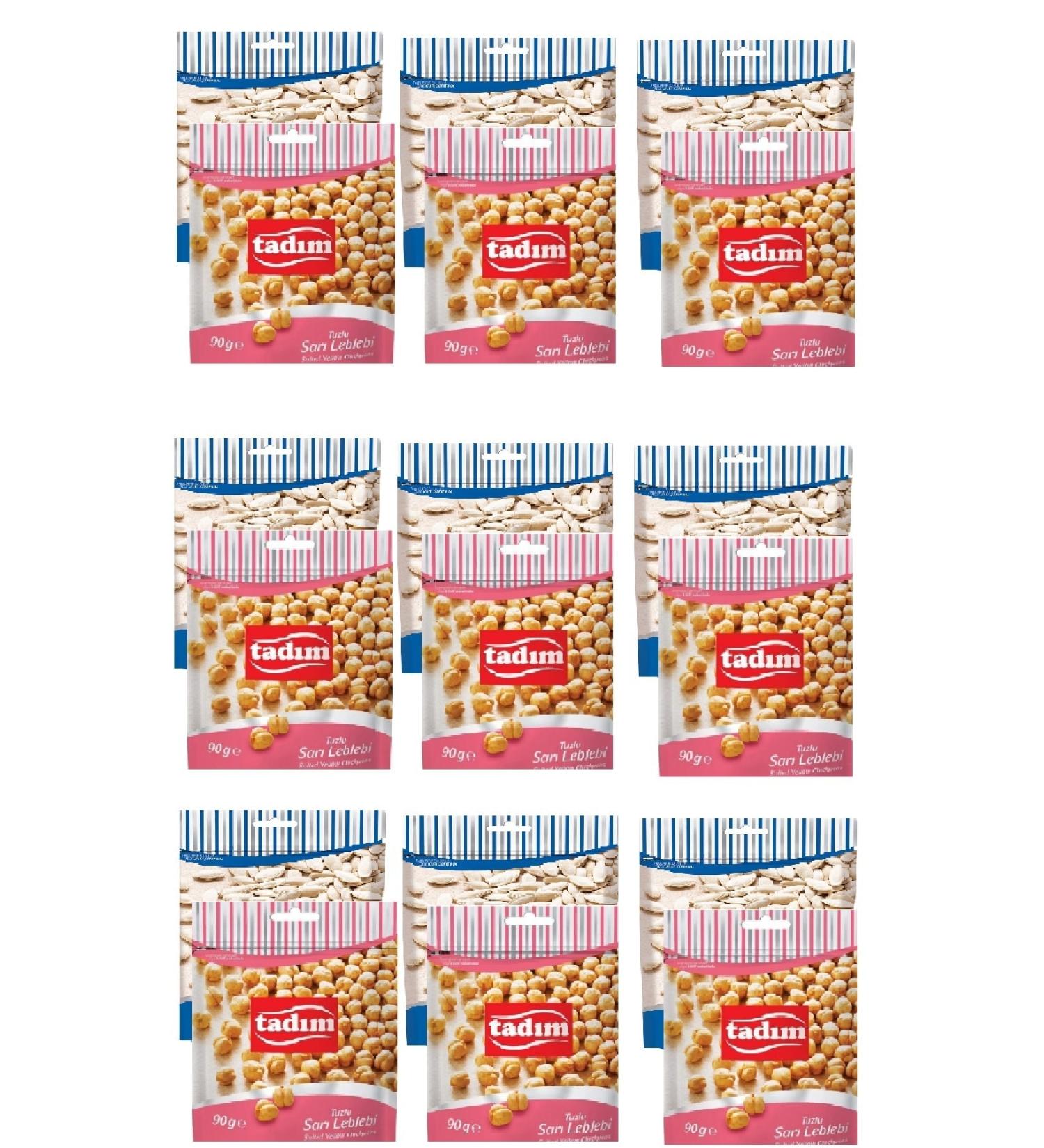 Tad m Unsalted Pumpkin Seeds 80 Gr X 9 Pieces Yellow Chickpeas Salted 90 Gr X 9 Pieces