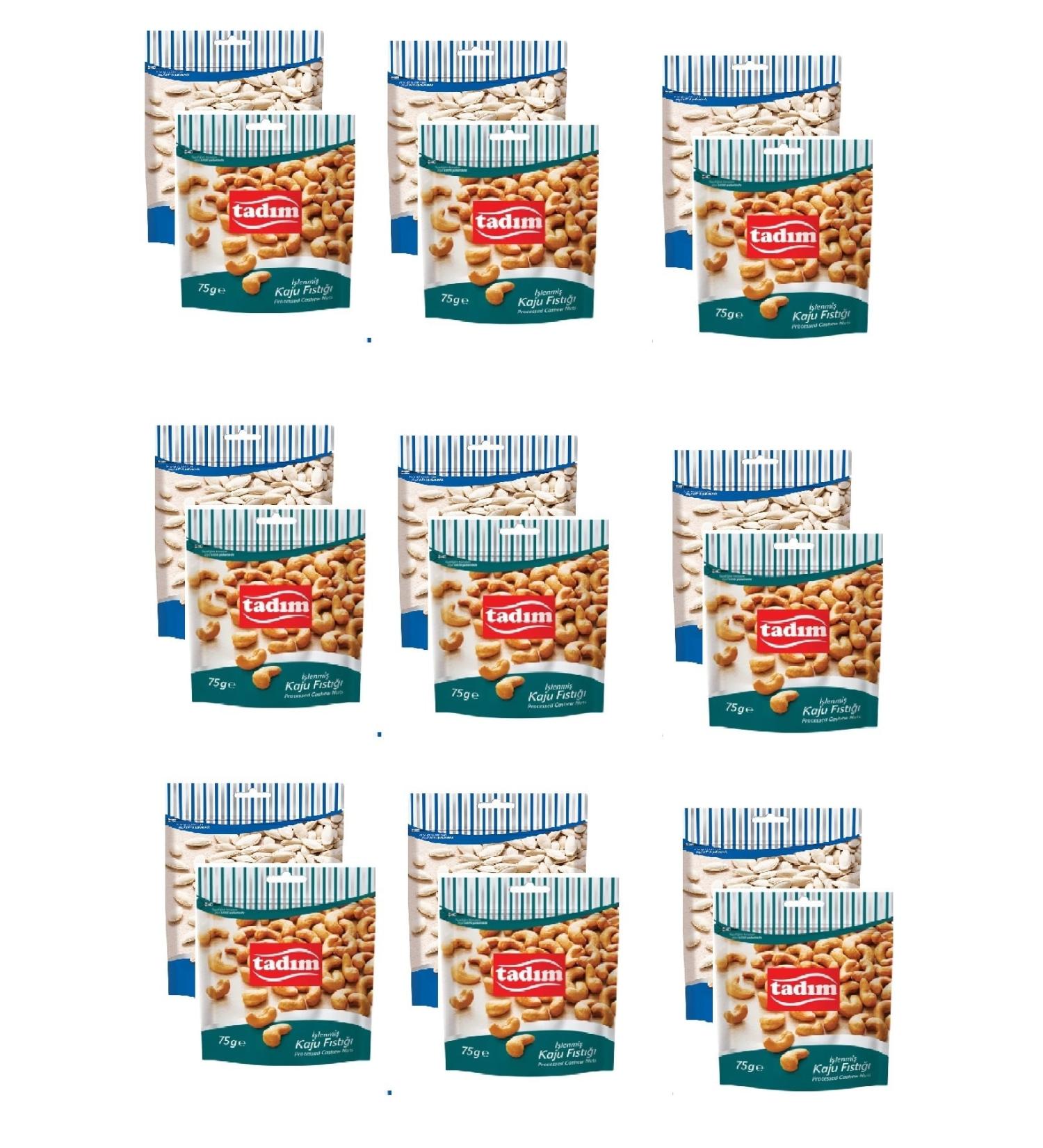 Tad m Unsalted Pumpkin Seeds 80 Gr X 9 Pieces Processed Cashew Nuts 75 Gr X 9 Pieces