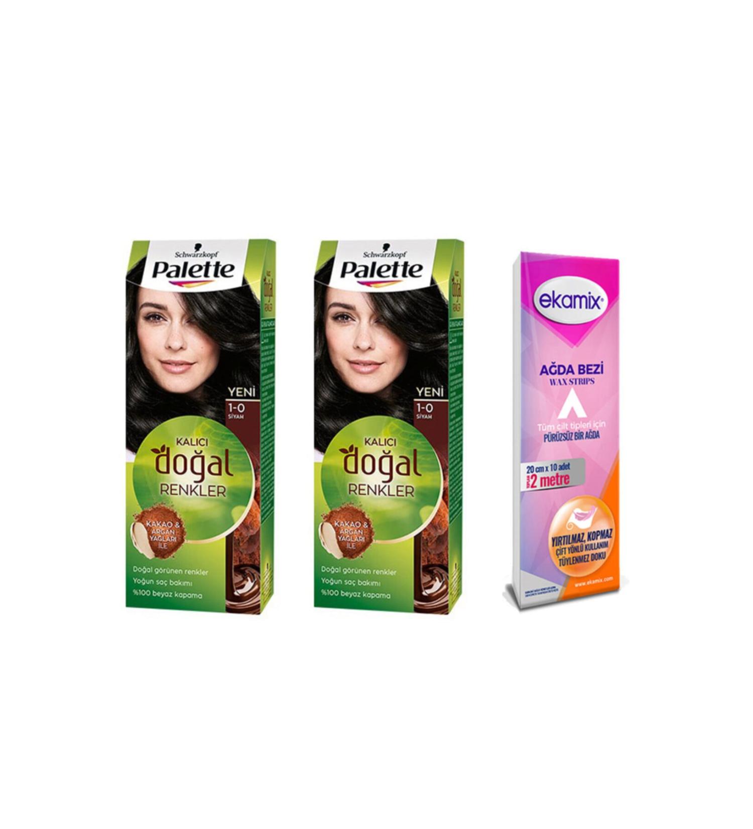 Palette Natural Colors Hair Dye 1-0 Black 2 Pieces