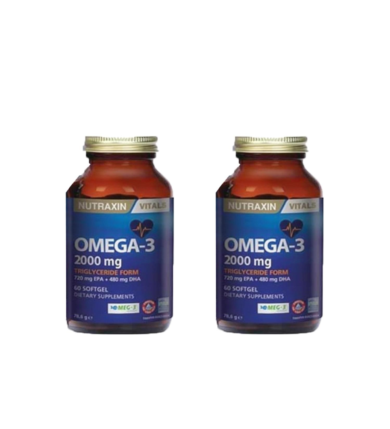Nutraxin Omega 3 Fish Oil 2000 Mg 60 Softgel X2