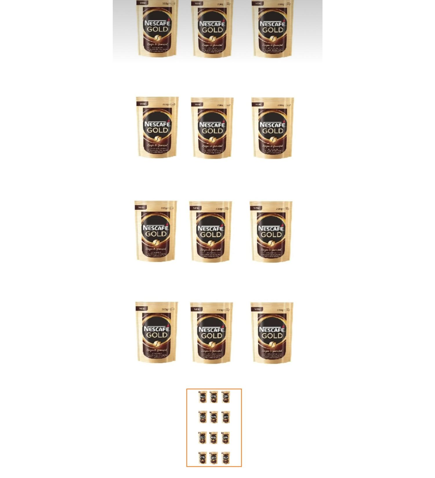 Nestle Nescafe Gold 200 Gr 12 Pieces