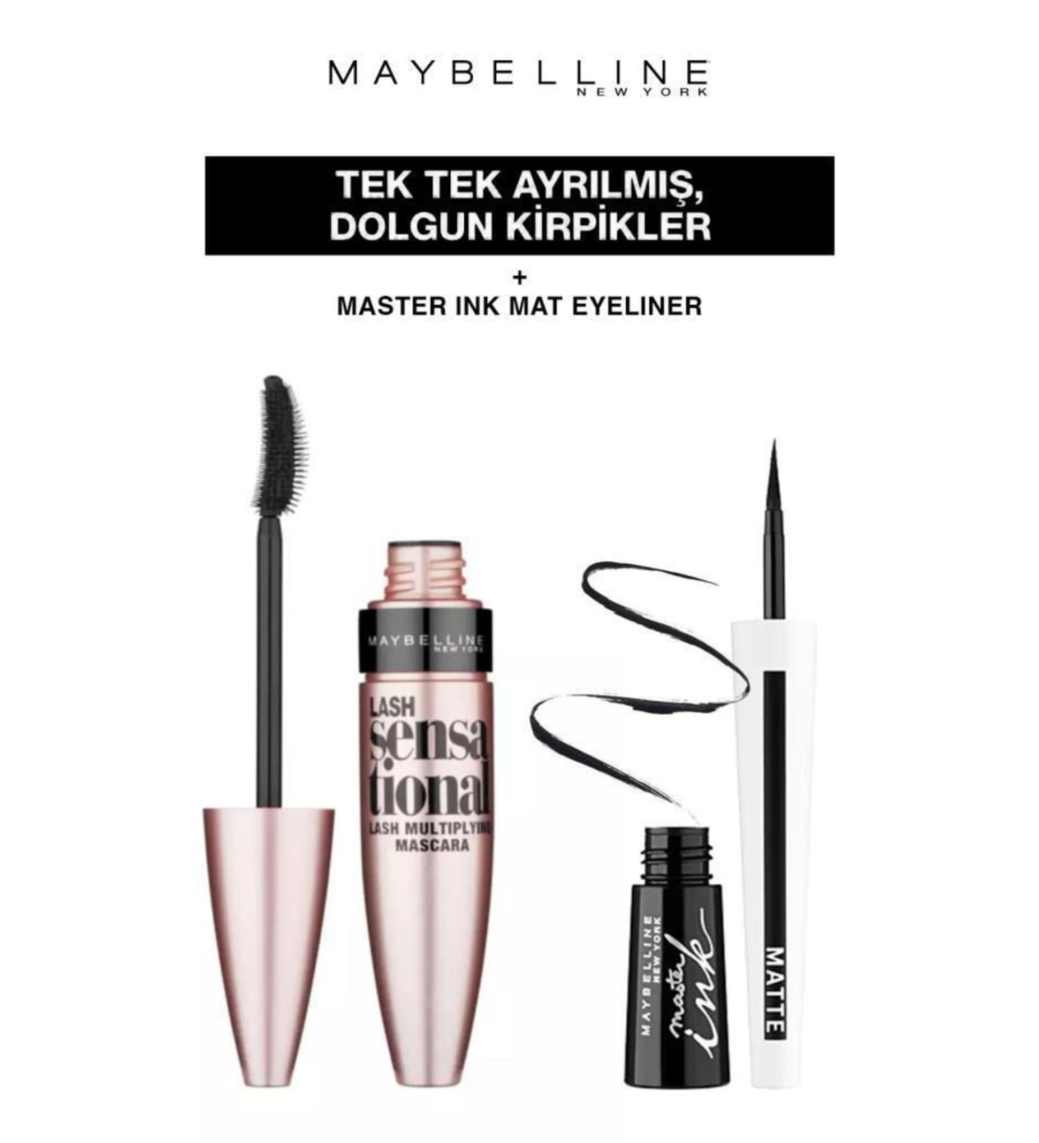 Maybelline New York Maybelline Lash Sensational Extra Curly Lashes Flawless Lines Eyeliner Eye Makeup Set - Buy Online on GoSupps.com