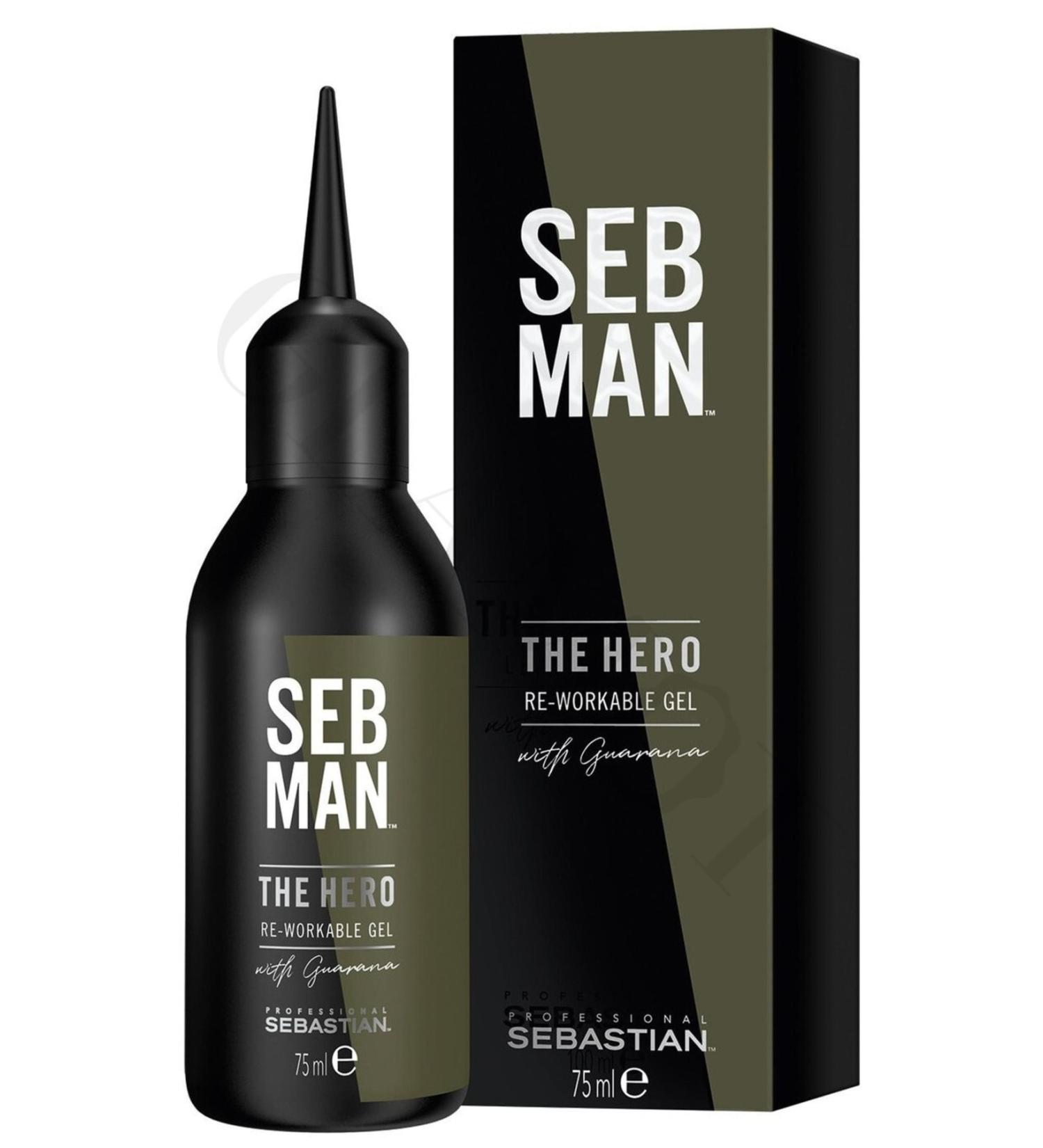 SEB MAN The Hero Hair Styling 24-Hour Effective Shiny Look Liquid Gel 75ml 3614226734549.
