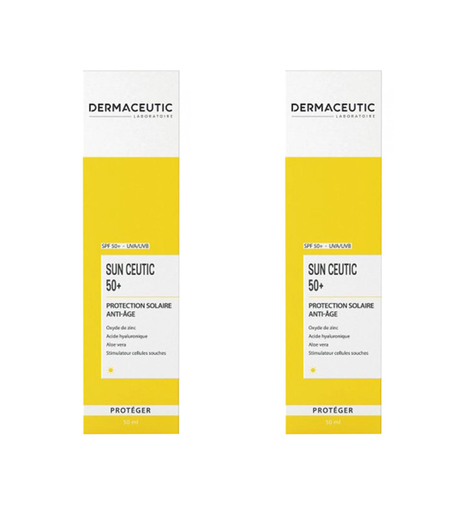 Dermaceutic Sun Ceutic Anti-Aging Spf50 50ml - Moisturizing Sunscreen Cream 2 Pieces