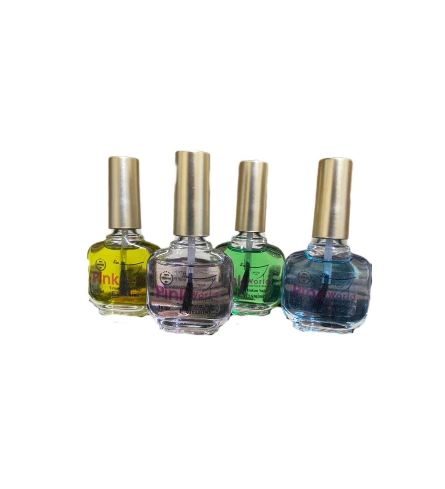 Pink World Nail and Cuticle Care Oil Vitamin E Miss Scented 10ml Set of 4