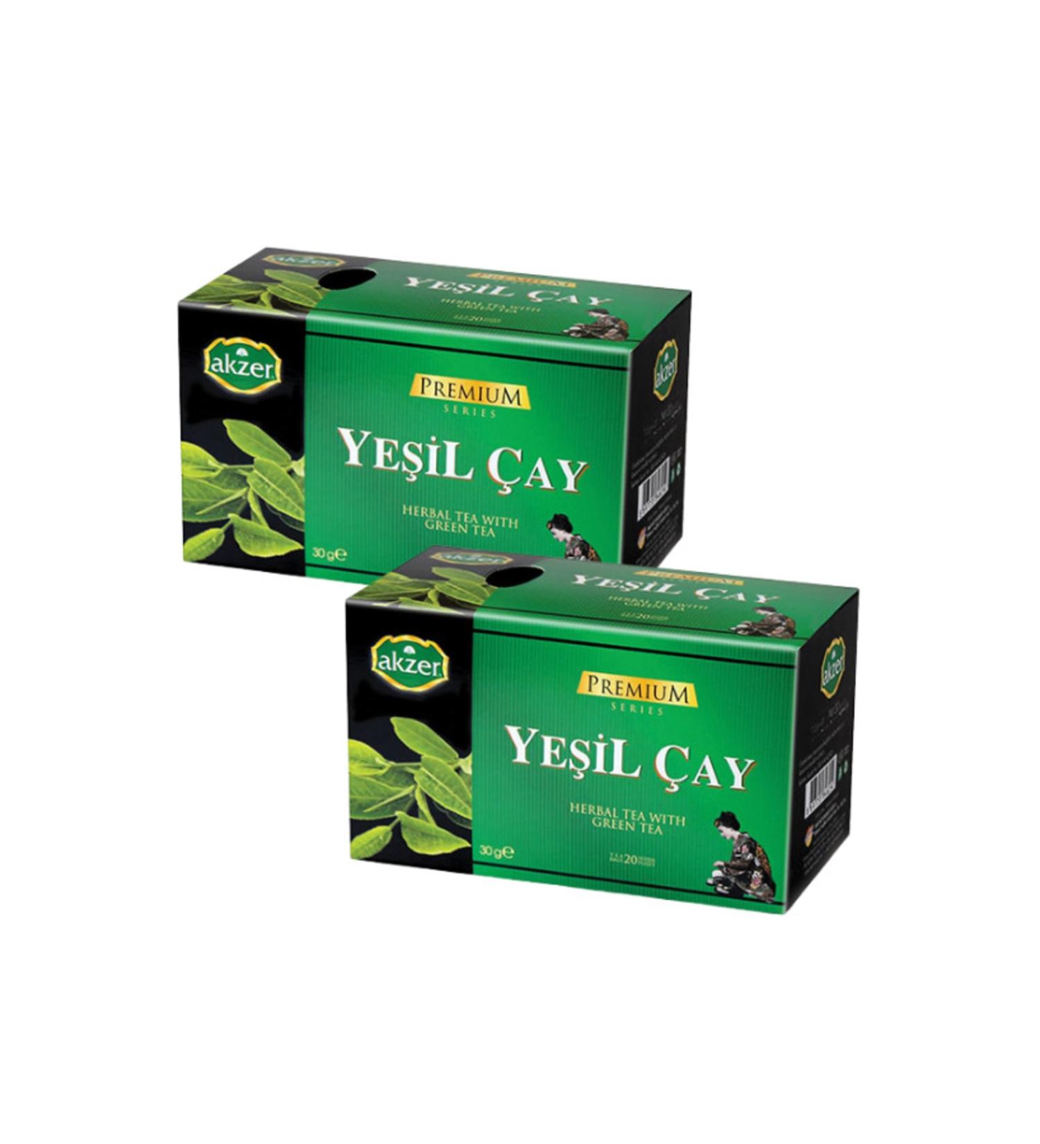Akzer Green Tea (2 Pack) (20*2 Pack Filter Bags - 30*2 G)