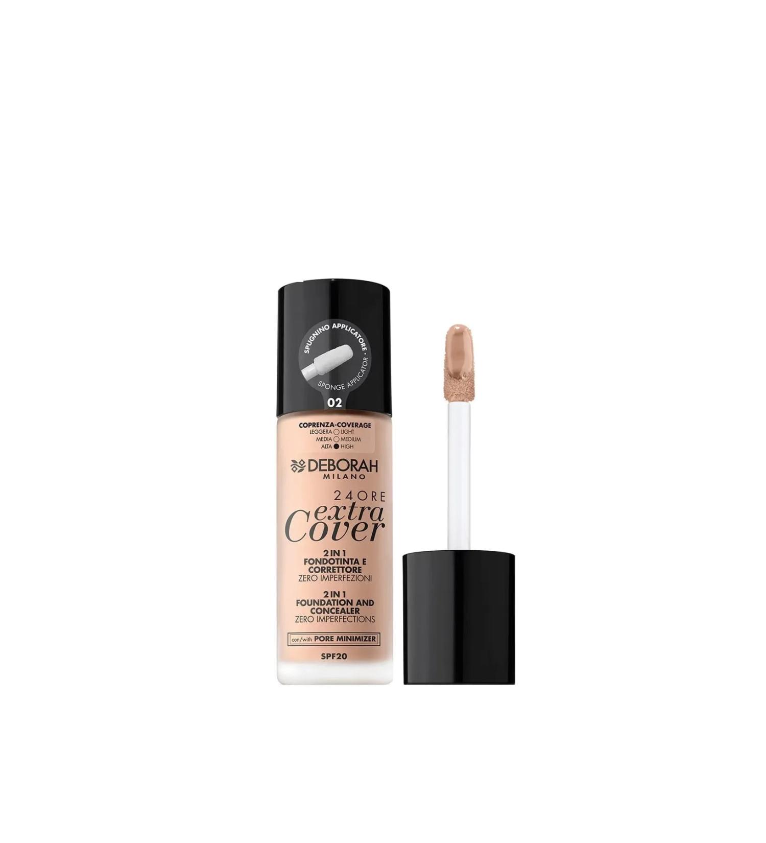 Deborah 24ore Extra Cover Spf20 High Coverage Permanent Liquid Foundation No: 02 Beige