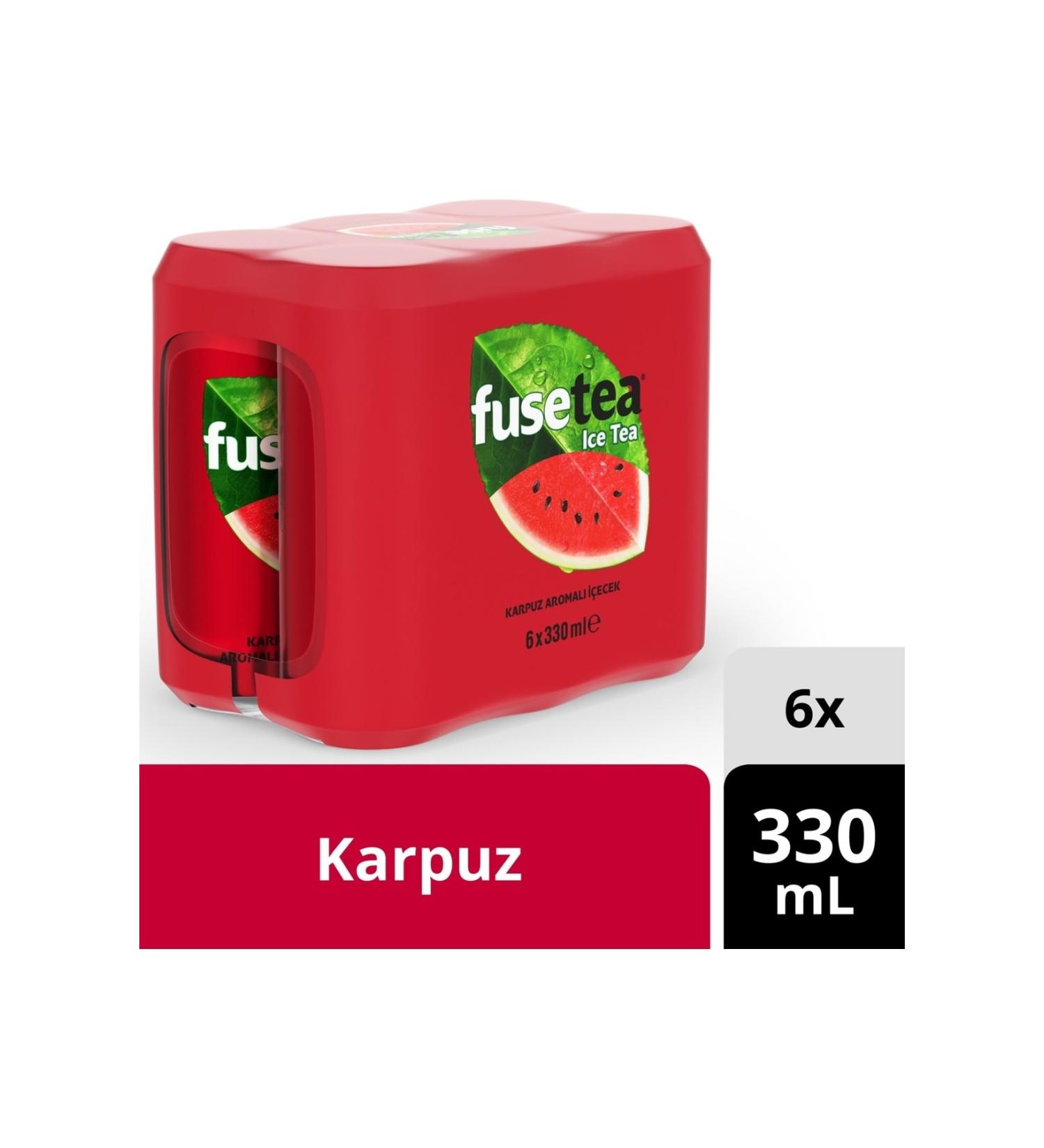Fuse Tea Watermelon Flavored Drink Iced Tea 330 Ml X 6 Pieces - Buy Online on GoSupps.com