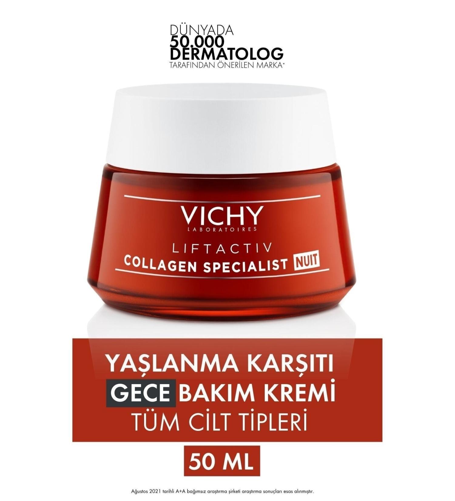 Vichy Anti-Aging and Anti-Wrinkle Liftactiv Collagen Specialist Night Cream 50 Ml.