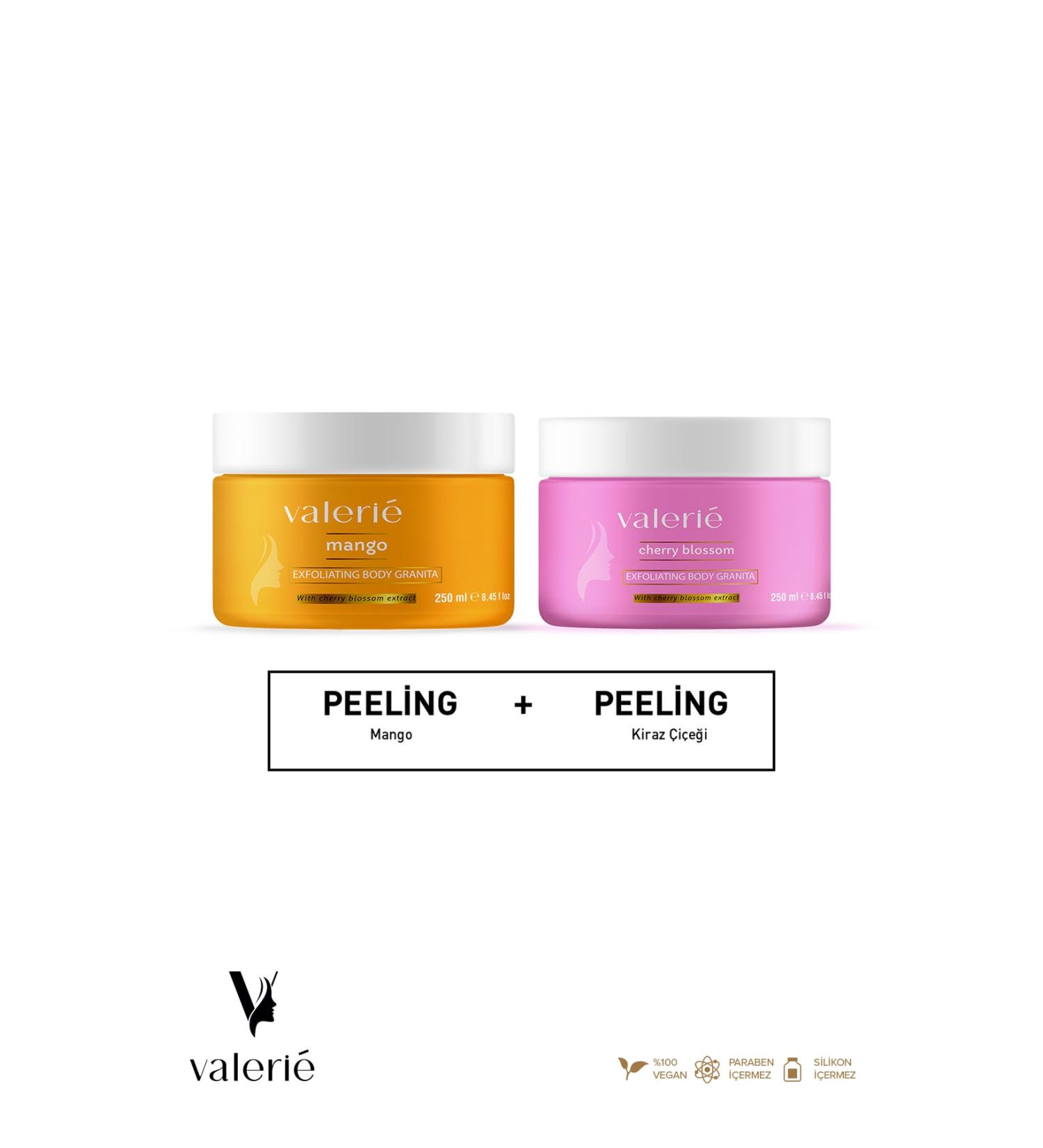 Valerie Nourishing Purifying and Moisturizing Body Japanese Cherry Blossom and Mango Peeling 2 Pack - Buy Online on GoSupps.com