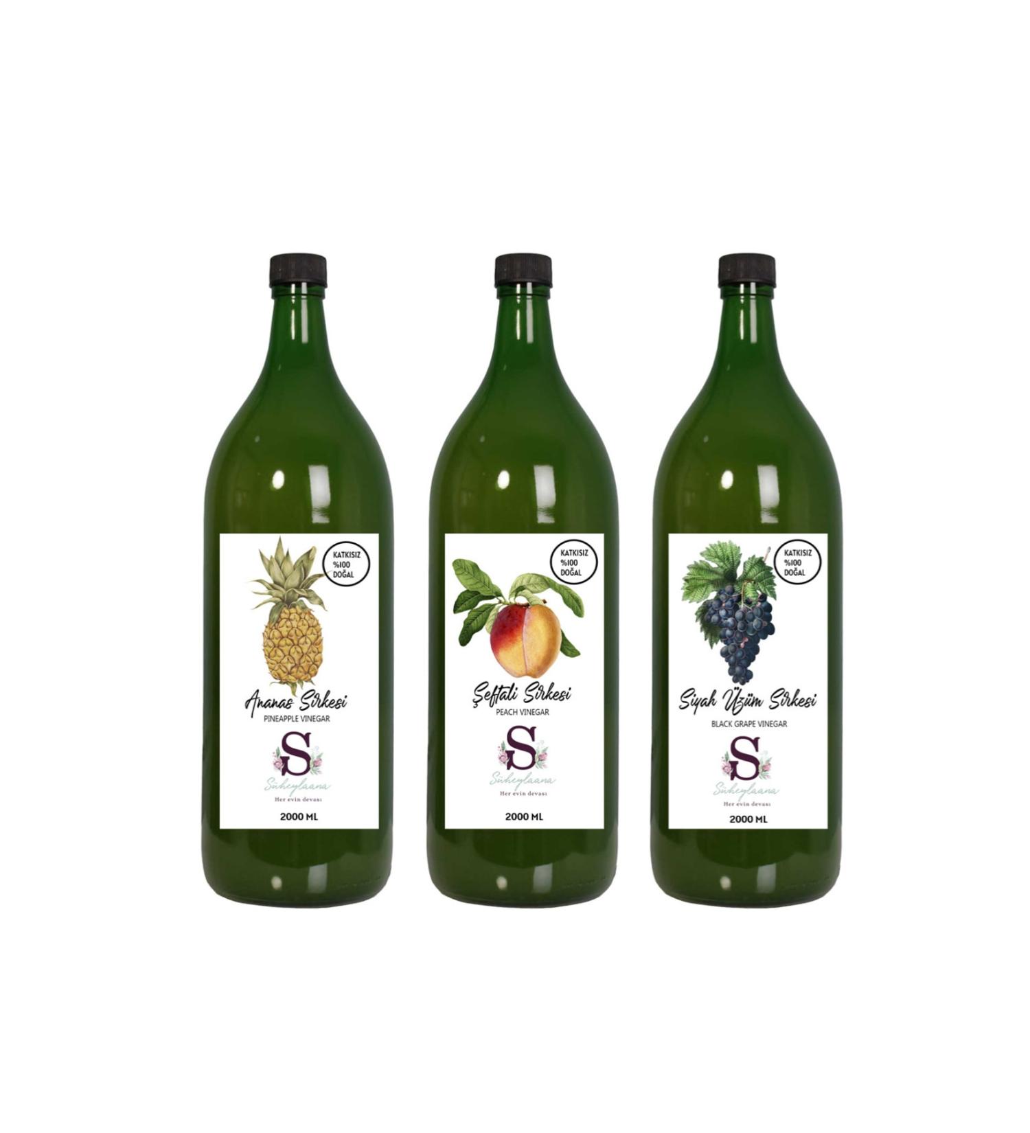 Suheylaana Natural Pineapple Peach and Grape Vinegar 2000 Ml