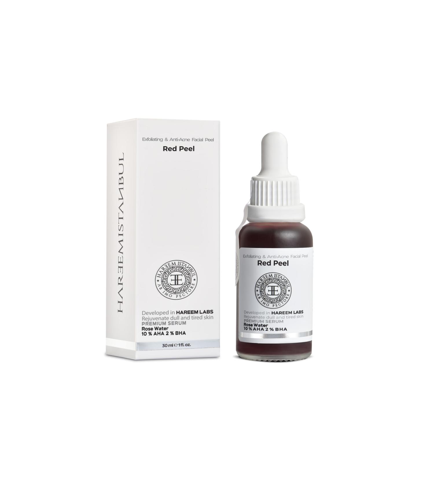 HAREEM Red Peeling - Revitalizing Skin Tone Renewing Acne & Blemish Serum - 30 ml Aha 10% Bha 2% - Buy Online on GoSupps.com
