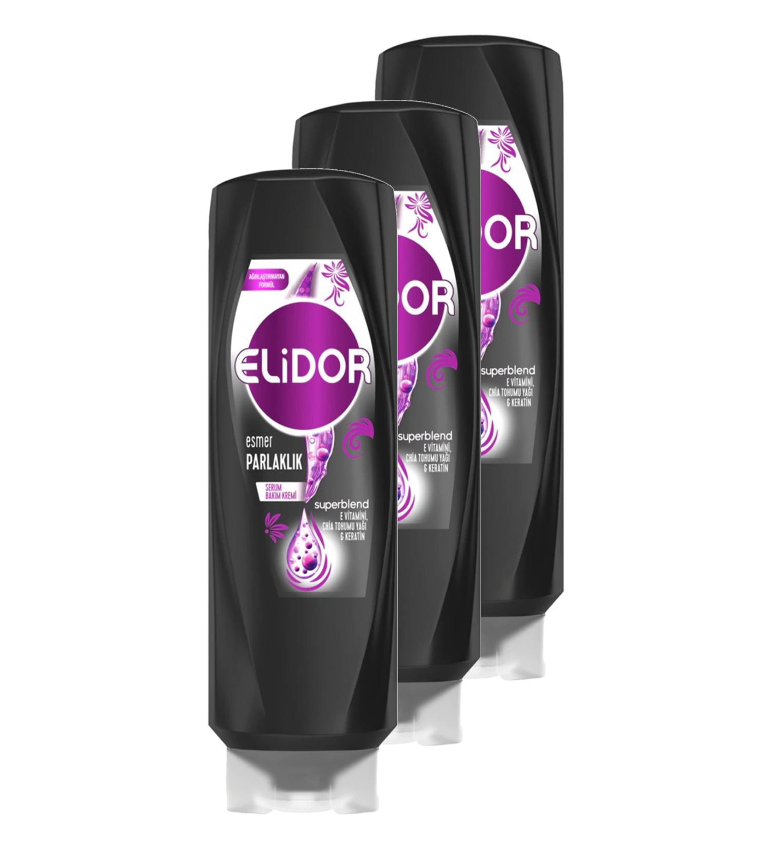 Elidor Brunette Shine Superblend Serum Hair Care Cream 500 ml 3 Pieces