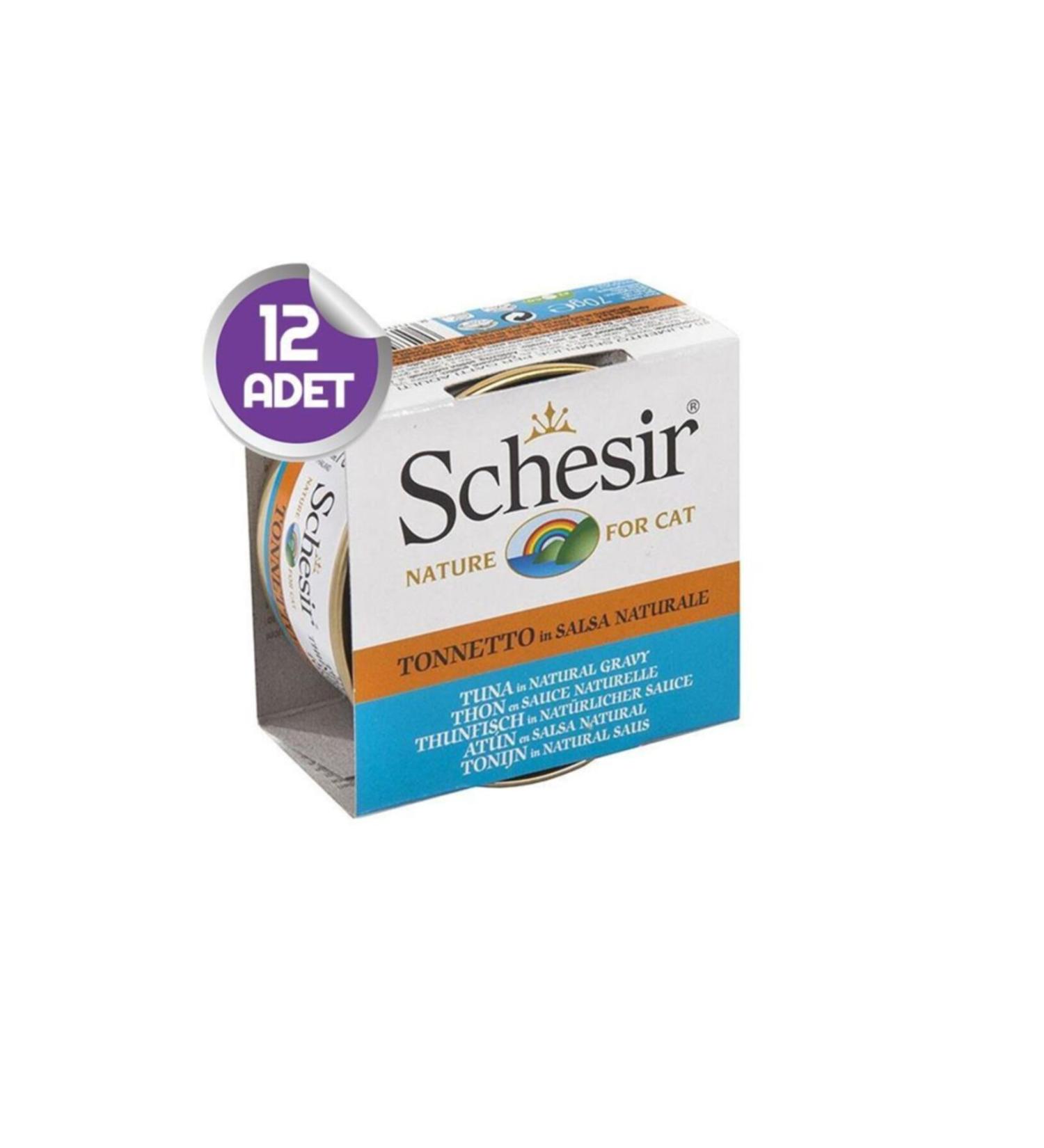 Canned Tuna Cat Food with Schesir Sauce 70 Gr X12