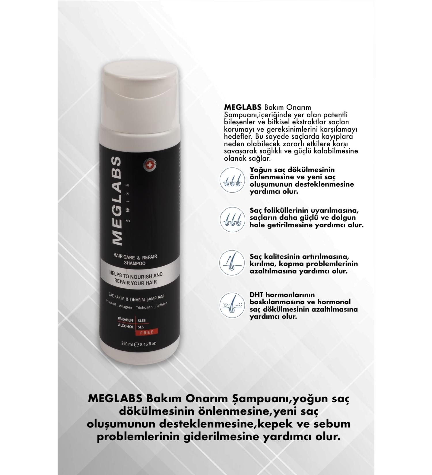 MEGLABS Meglab's Hair Care and Repair Shampoo 250 Ml - Buy Online on GoSupps.com
