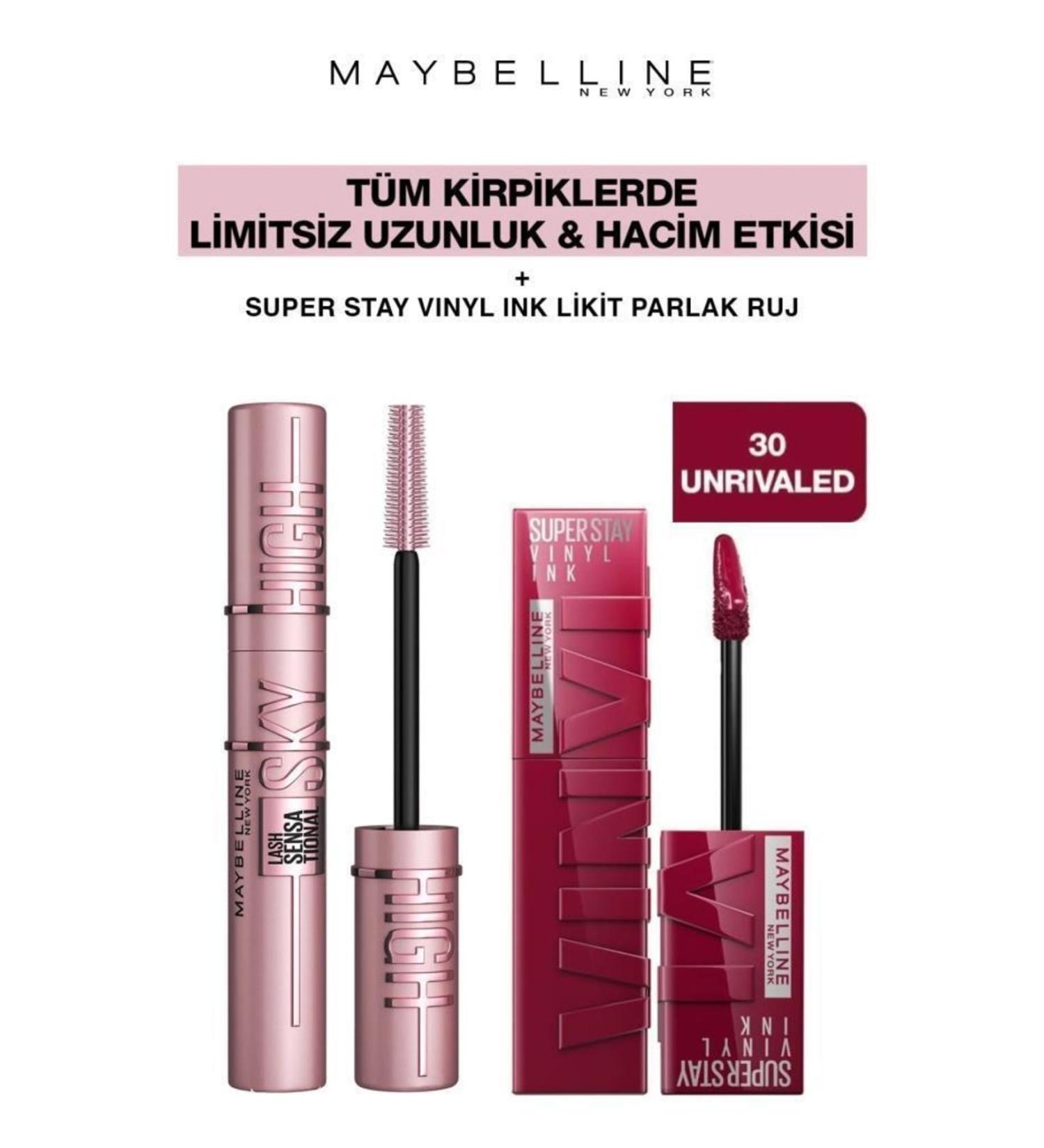 Maybelline New York Maybelline Sky High Giant Unlimited Lashes-Long Lasting Shiny Lips 30 Unrivaled
