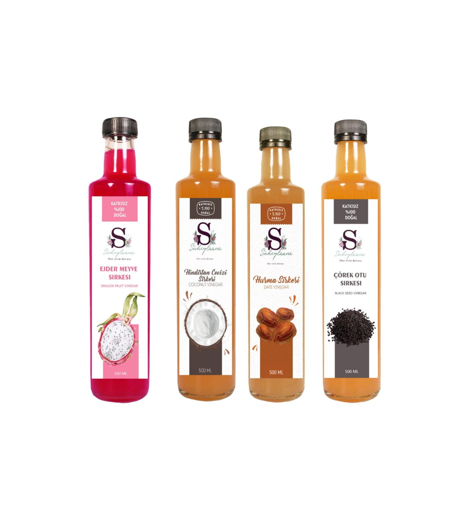 Suheylaana Natural Dragon Fruit Coconut Date and Black Cumin Vinegar 500 Ml