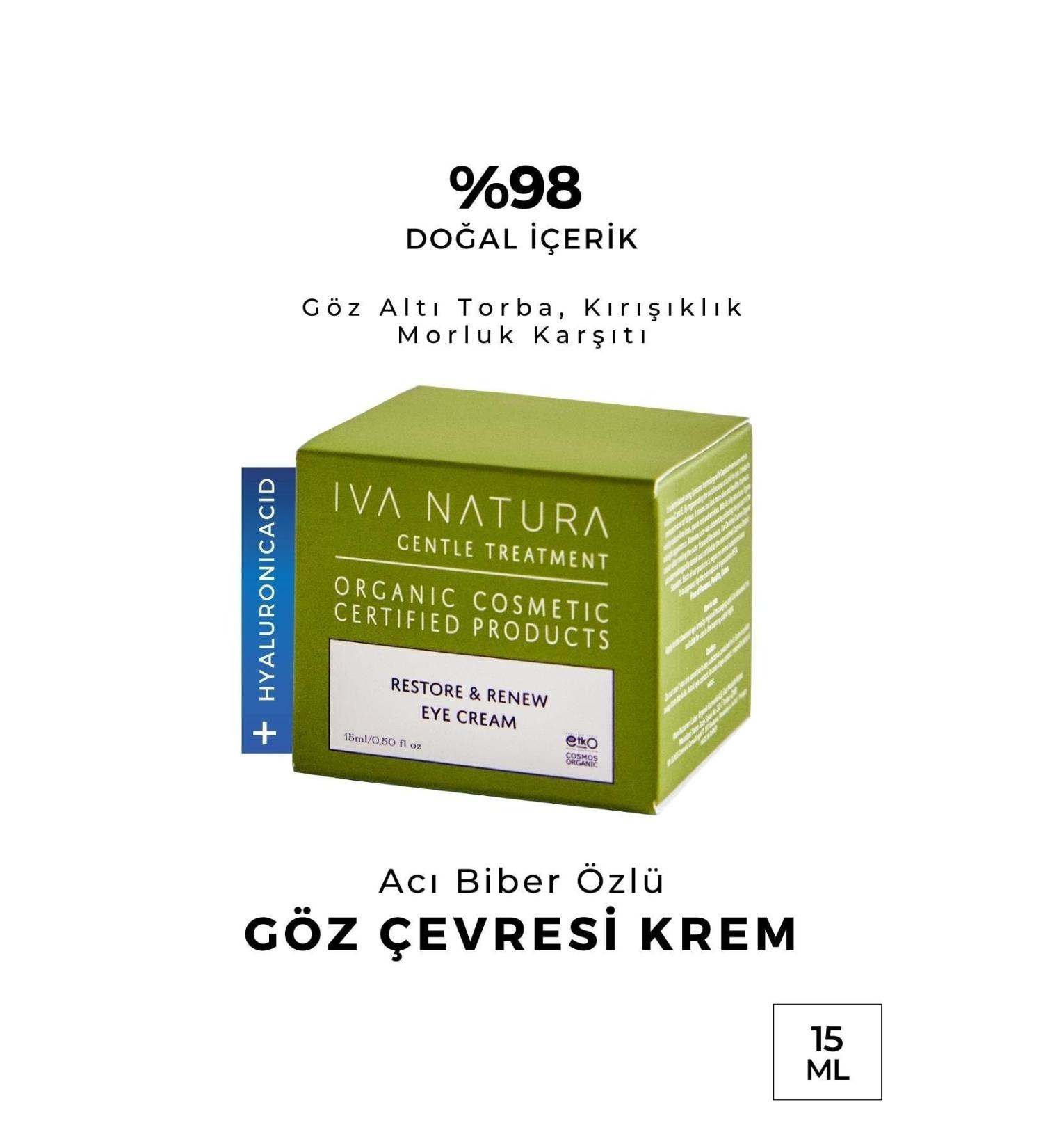 Iva Natura Anti-Puffiness Wrinkle Dark Circle Hyaluronic Acid Eye Contour Cream with Hot Pepper Extract 15ml - Buy Online on GoSupps.com