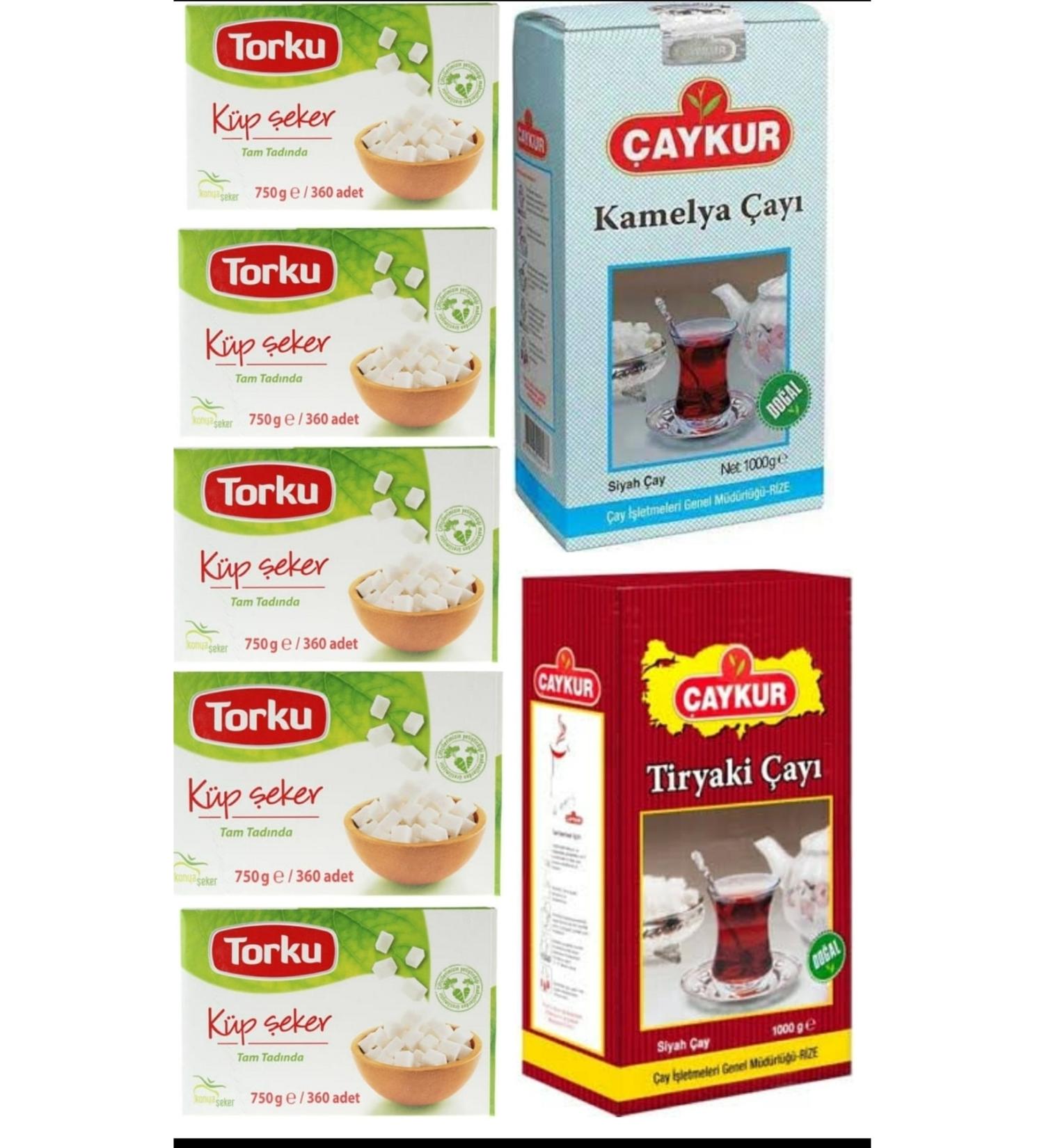 aykur Tiryaki+ Camellia 1000 Gr+torku Cube Sugar 5x750 Gr