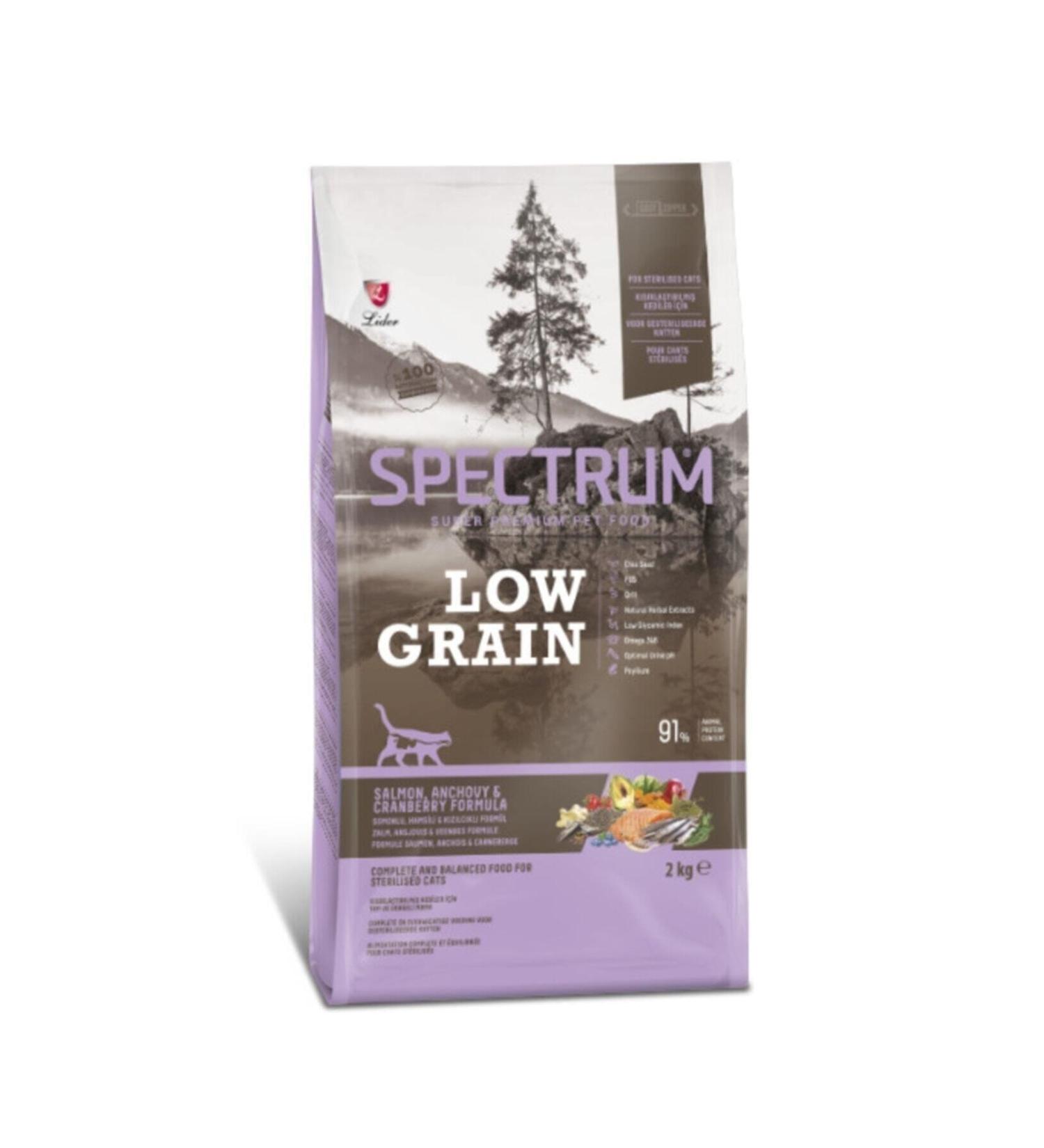 Spectrum Low Grain Sterilized Adult Cat Food Salmon Anchovy Cranberry 12'2 Kg