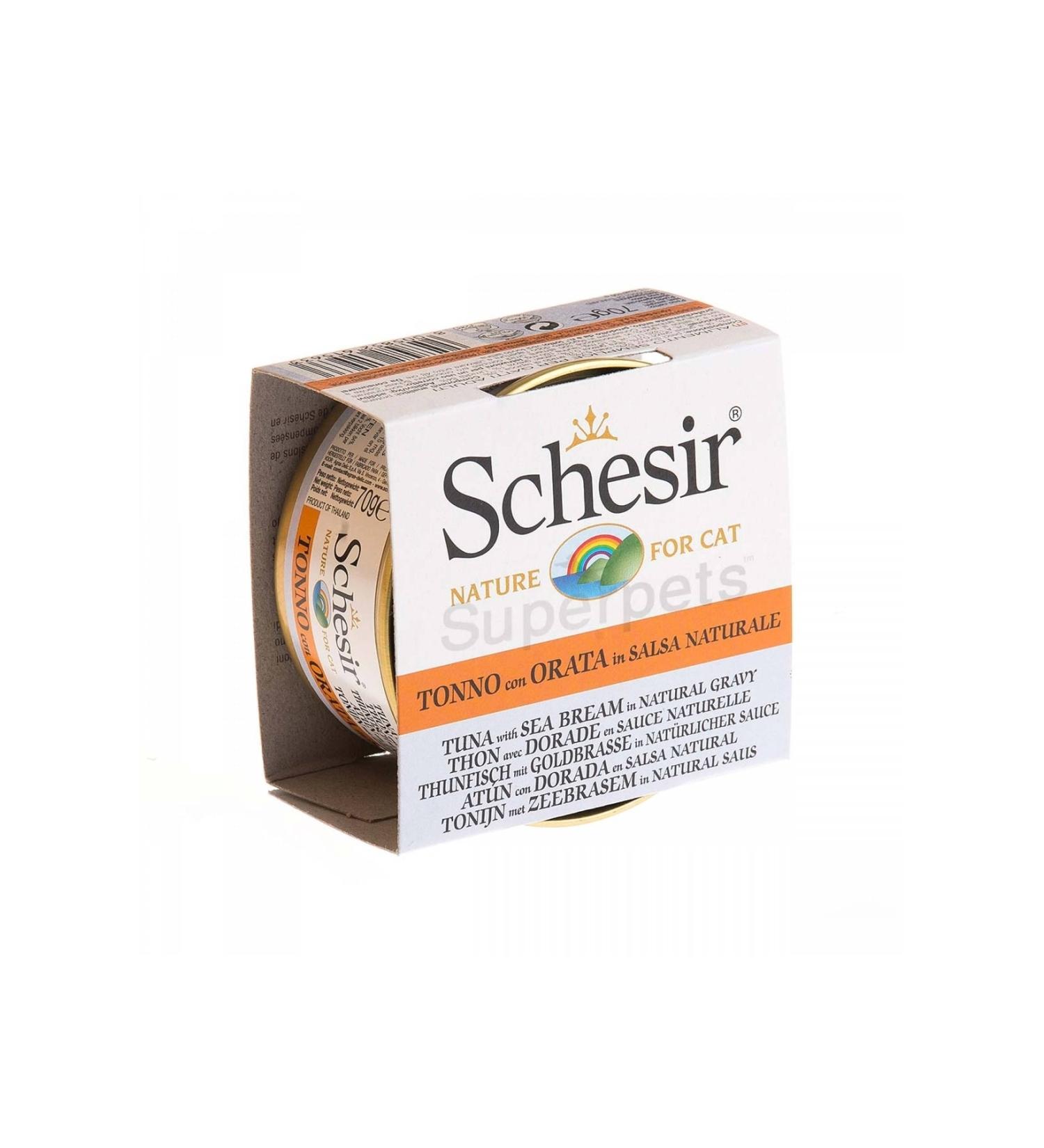 Schesir Tuna and Sea Bream Adult Cat Canned Food 70 Gr