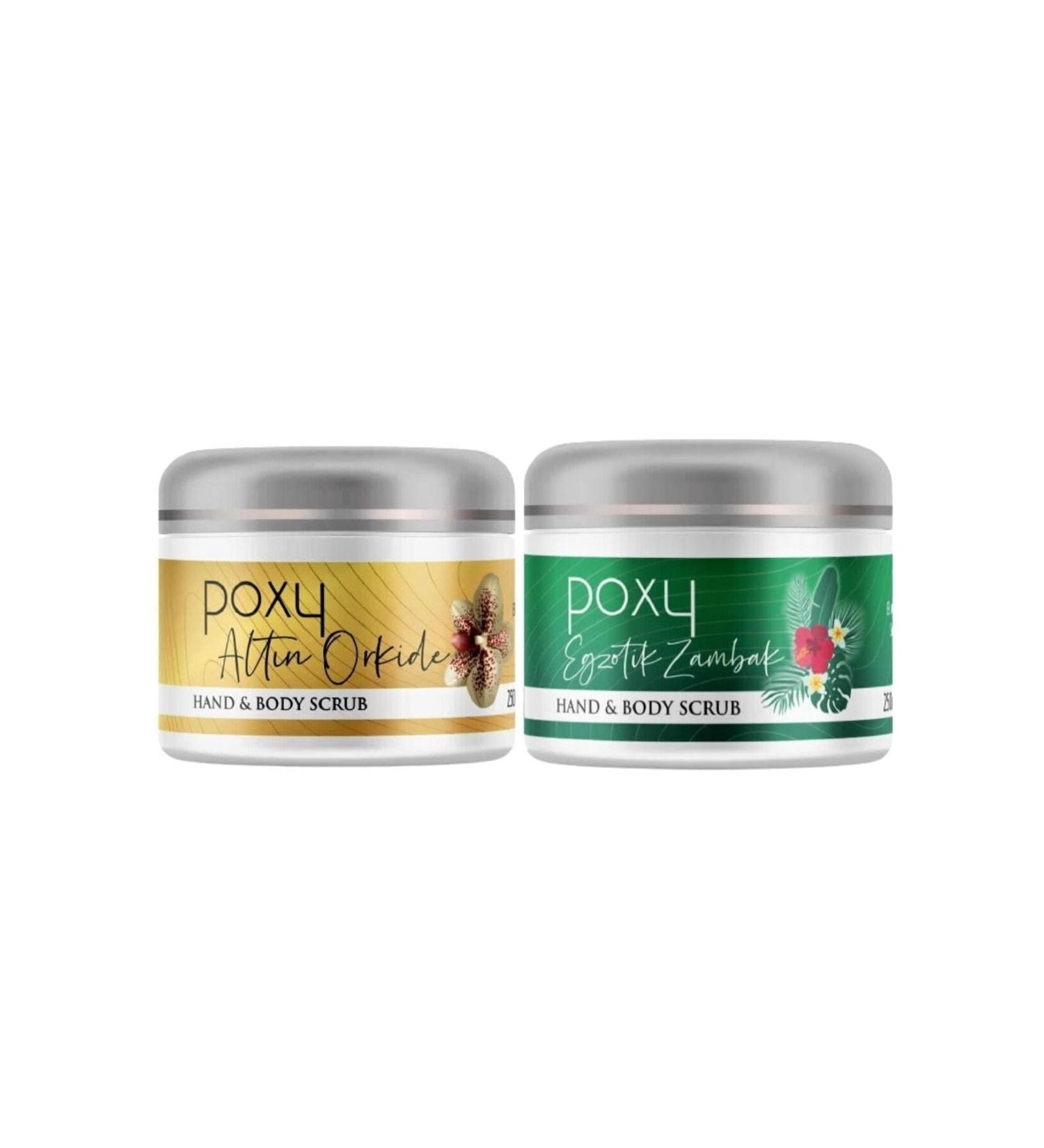 Poxy Golden Orchid Scrub (INGROWN HAIR AND INGROWN) 250 ml & Exotic Lily Scrub (DEAD SKIN REGENERATOR) 250 ml