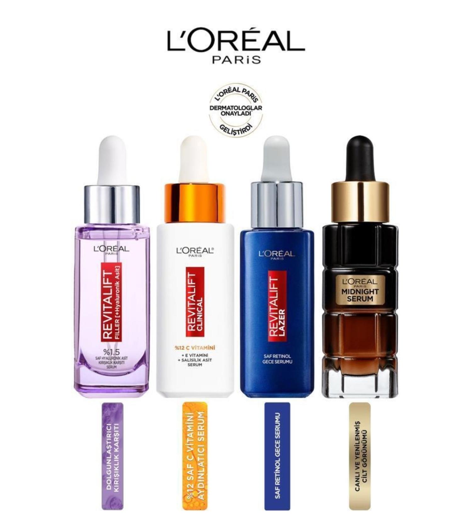 L'Oreal Paris Loreal Filler-retinol-midnight-c Vtamin Serum Set 4 - Buy Online on GoSupps.com