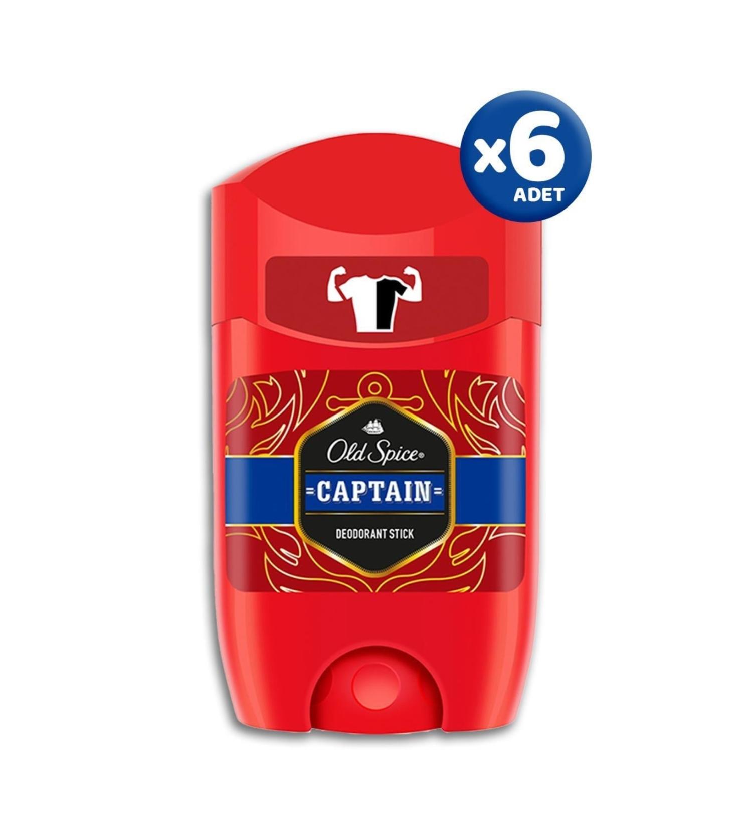 Old Spice Captain Deodorant Stick 50 Ml - 6 Pieces
