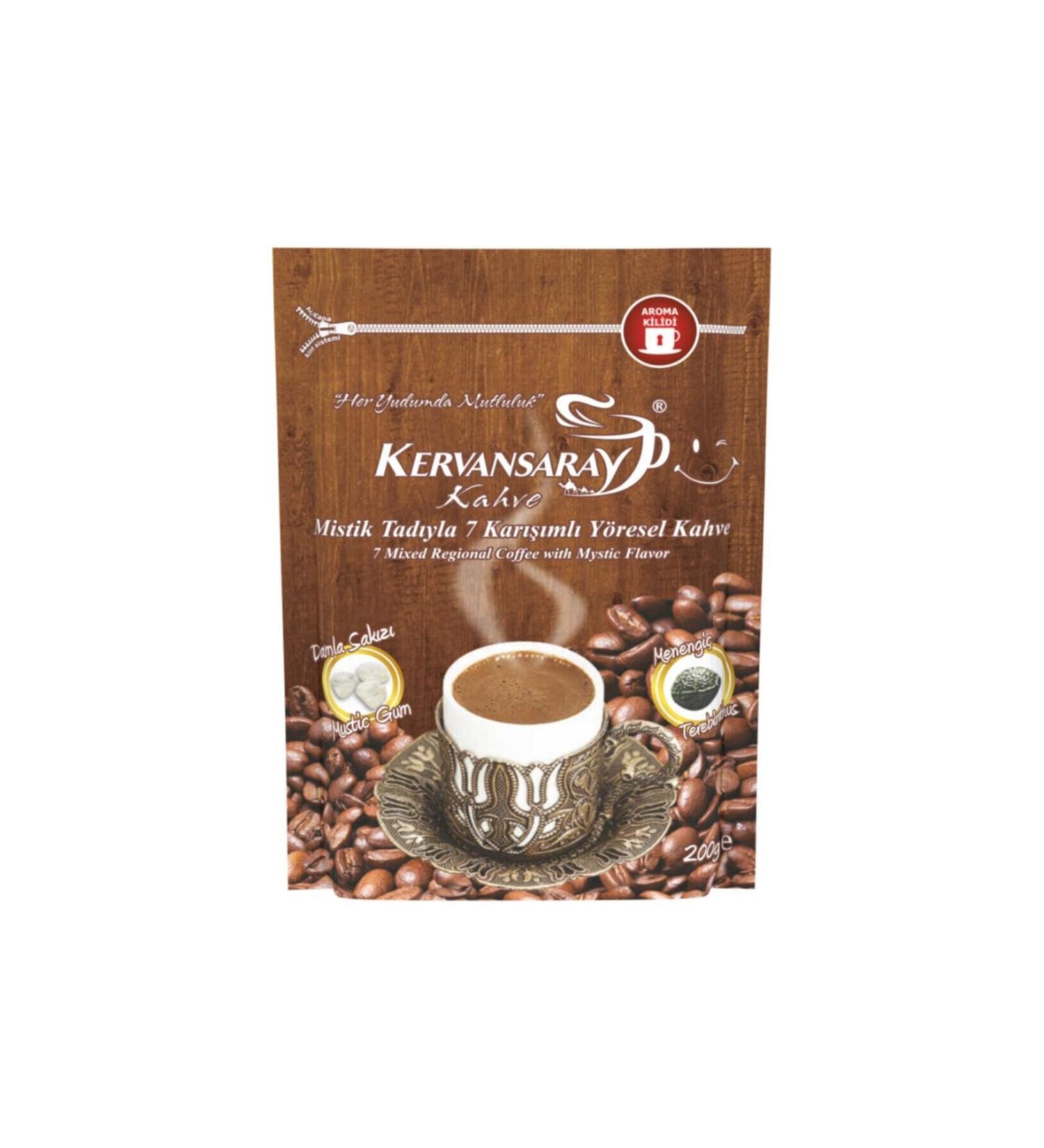 Kervansaray Coffee 7 Mixed Mastic Local Coffee 200gr X 4 Pieces