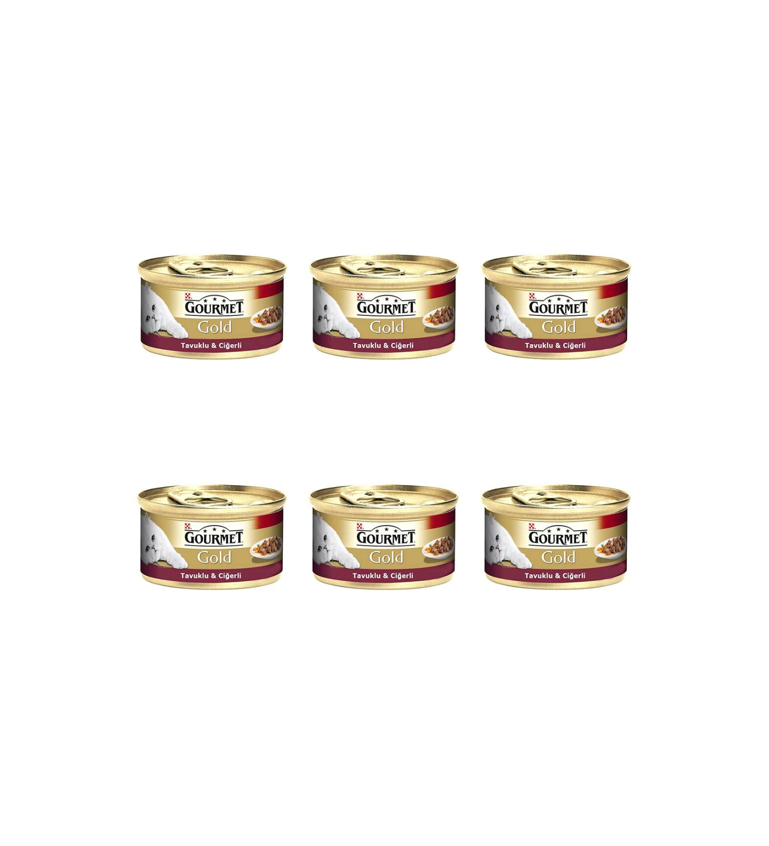 Gourmet Gold 12130919 Chicken Liver with Meat and Sauce 85 Gr x 6 Pieces