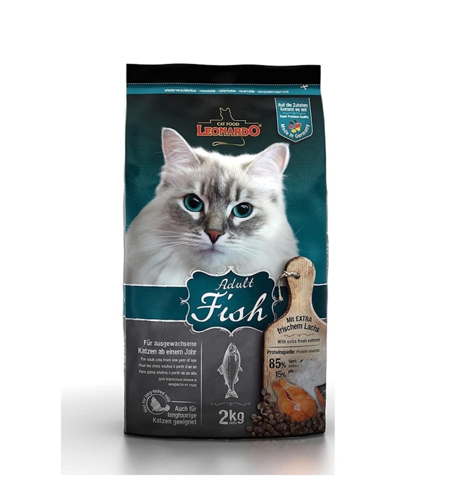 LEONARDO Adult Fish 2 Kg Salmon Cat Dry Food for Adult Cats - Buy Online on GoSupps.com
